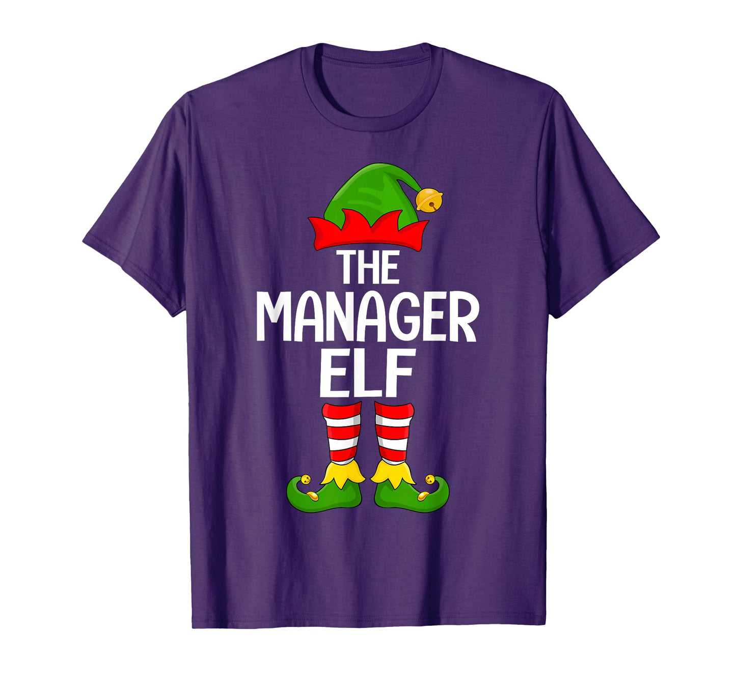 Manager Elf Xmas Matching Family Elf Squad Christmas T-Shirt