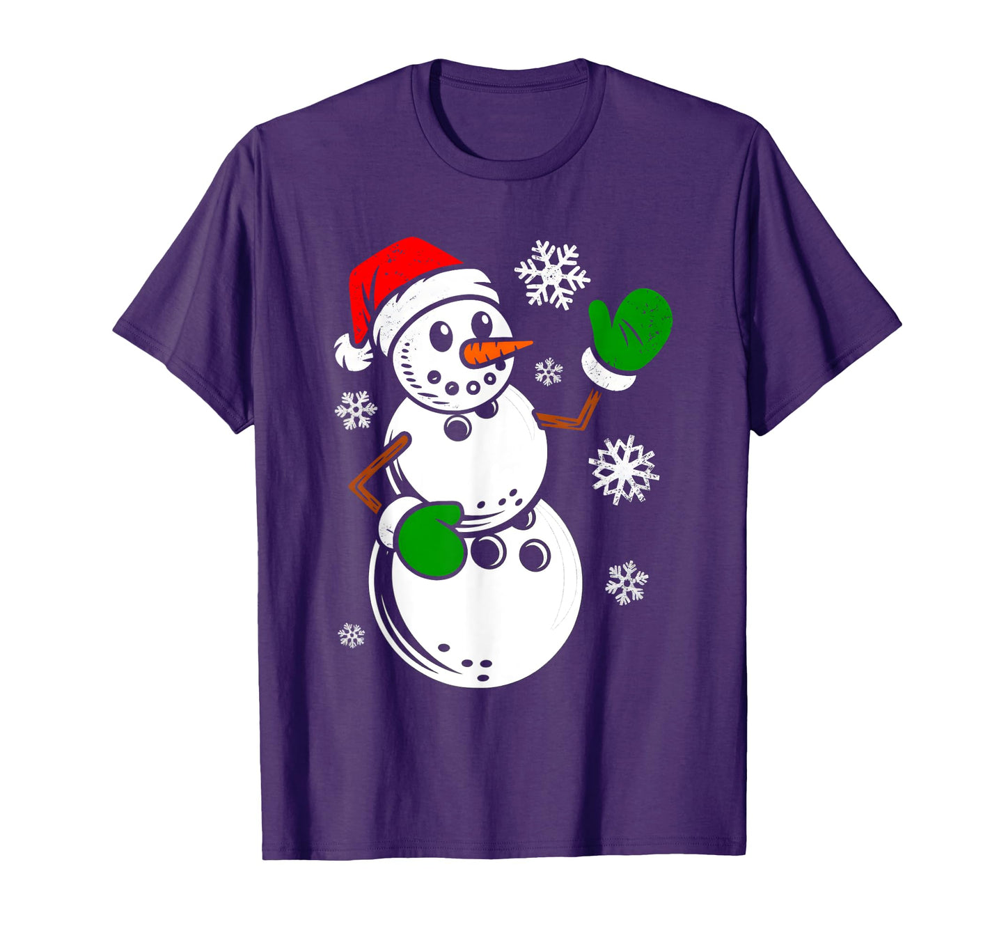 Bowling Santa Hat Snowman Xmas Funny Bowling Lover Christmas T-Shirt