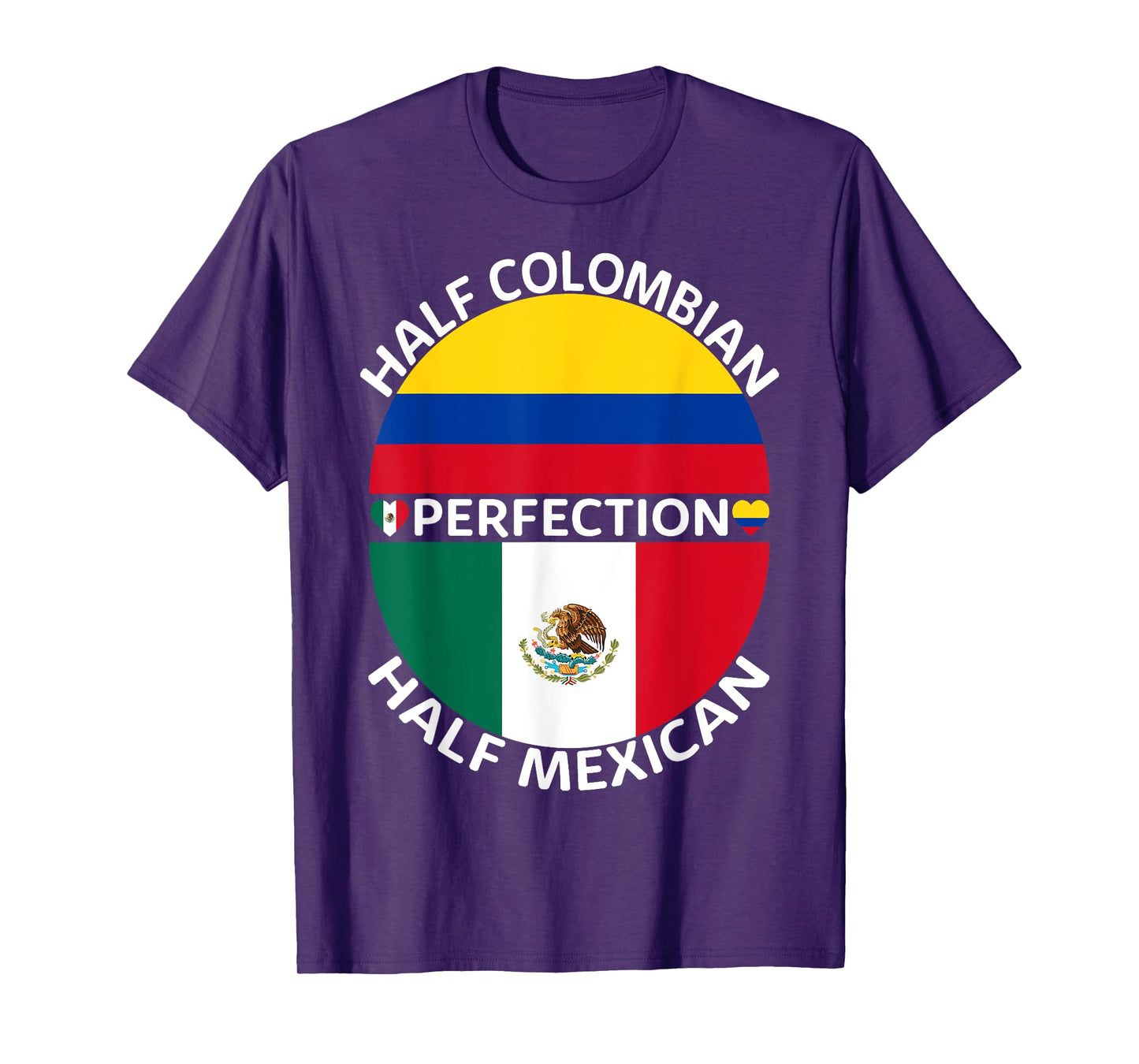 Half Mexican Half Colombian Mexico Colombia Flag Roots Men T-Shirt