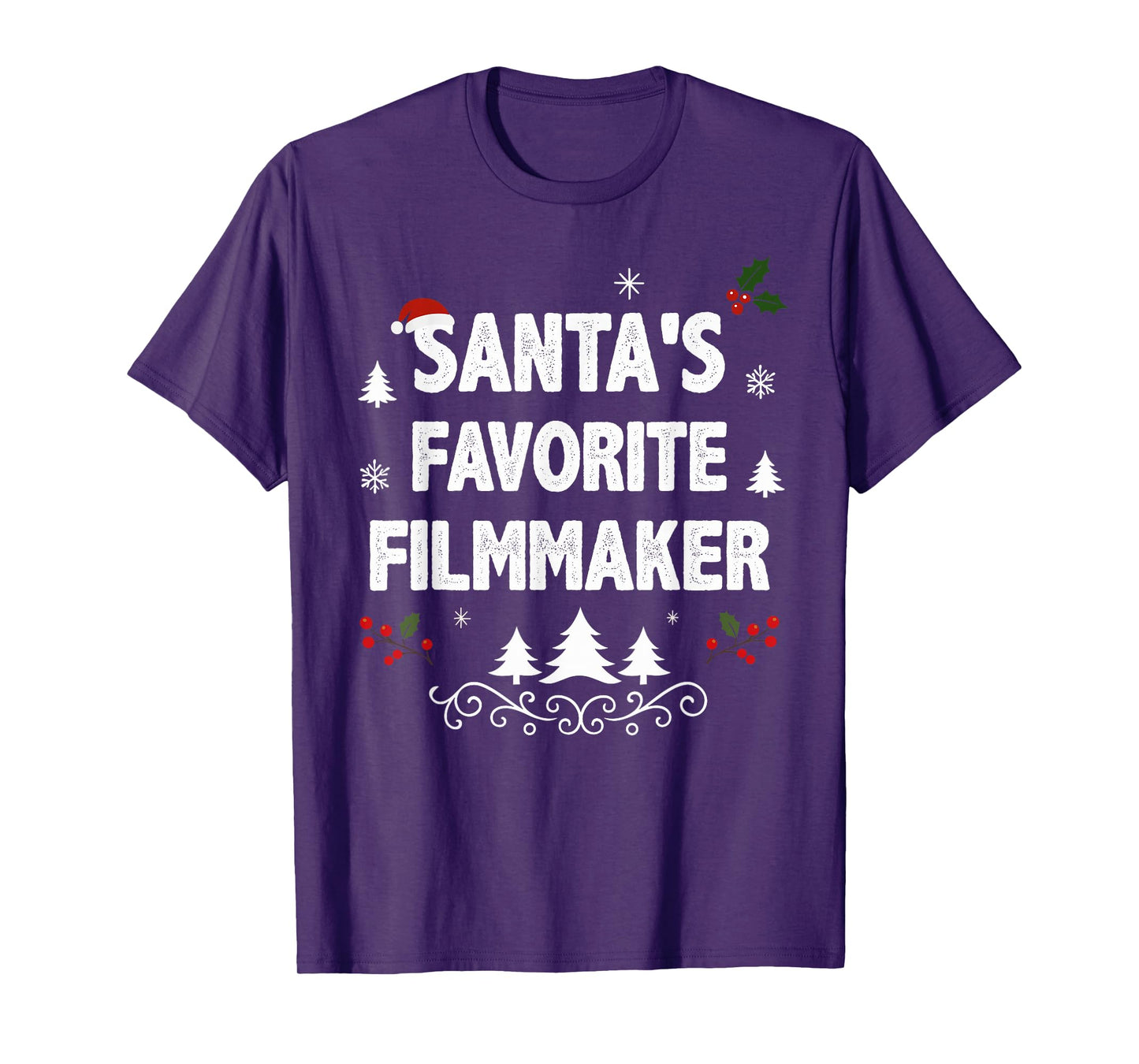 Santa's Favorite Filmmaker Funny Holiday Christmas Pajamas T-Shirt