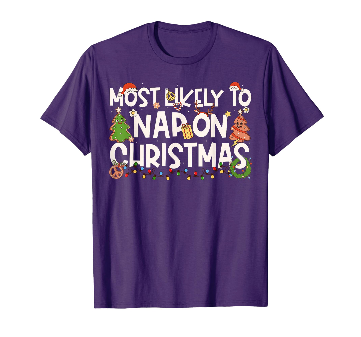 Most Likely to Nap On Christmas Family Matching Christmas T-Shirt