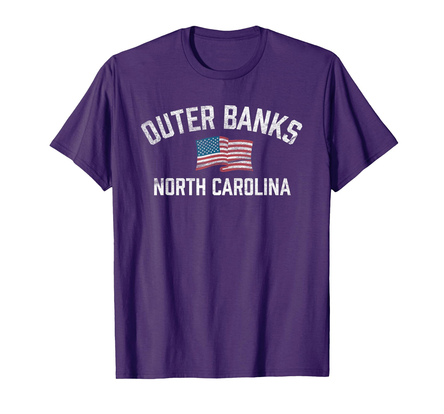 Outer Banks OBX North Carolina NC USA Flag White Vintage T-Shirt