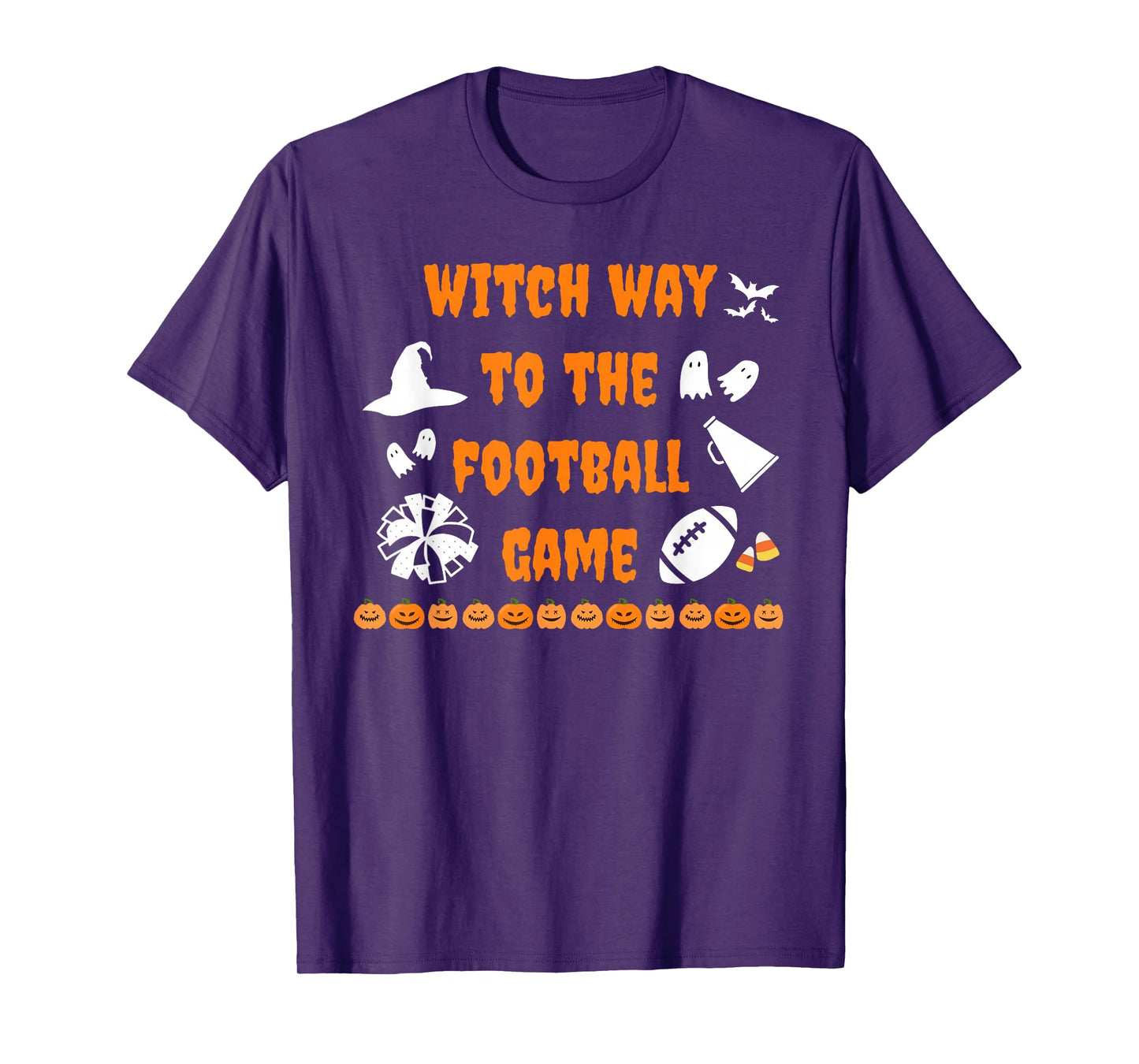 Witch Way to The Football Game Cheerleader Cheer Mom Funny T-Shirt