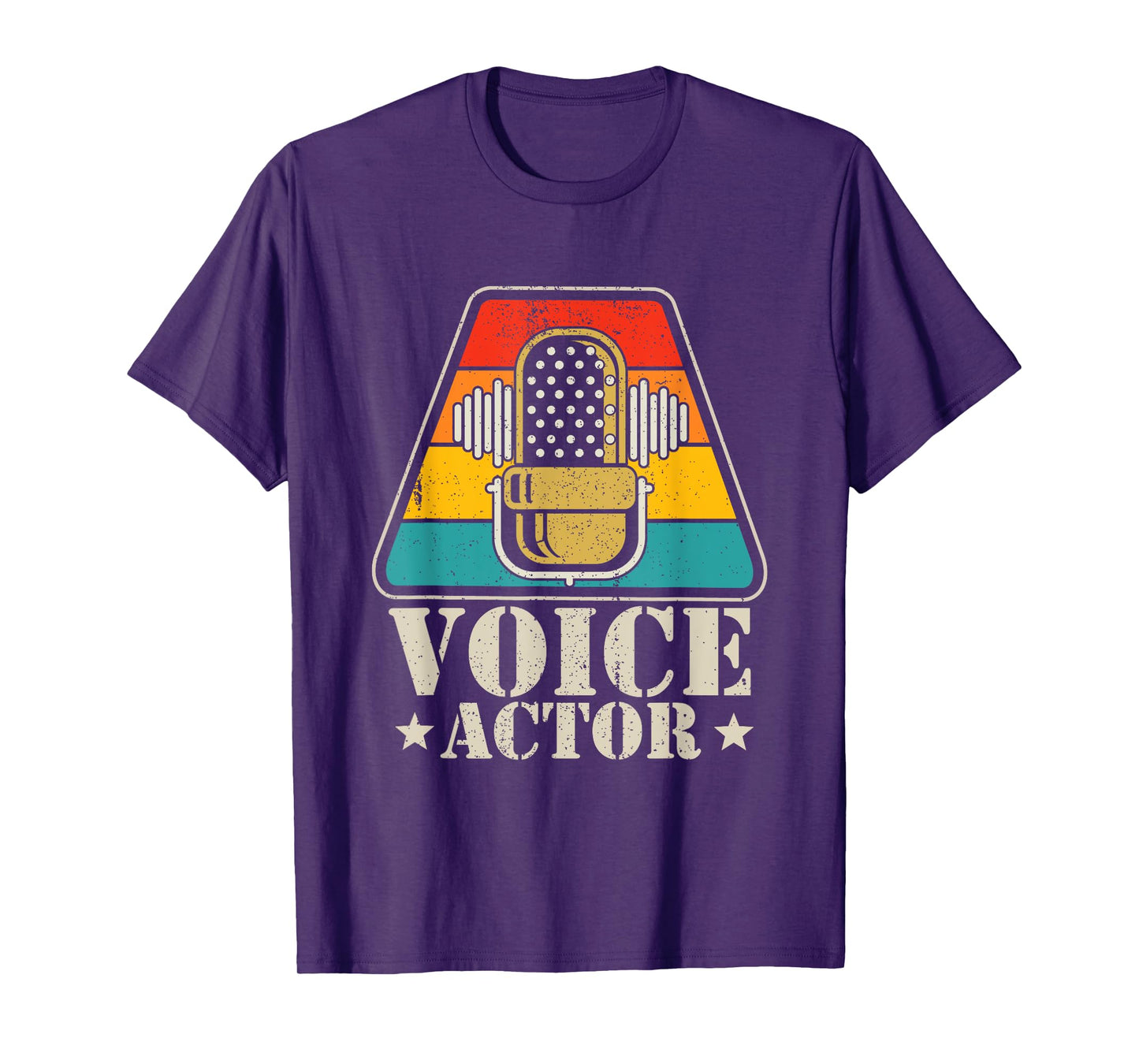 Voice Actress & Voice Actor Gift Tee Unisex-Adults & Unisex-Kids Retro Vintage Voice-Over Artist / Voice Acting T-Shirt Black Small Short Sleeve T-Shirt