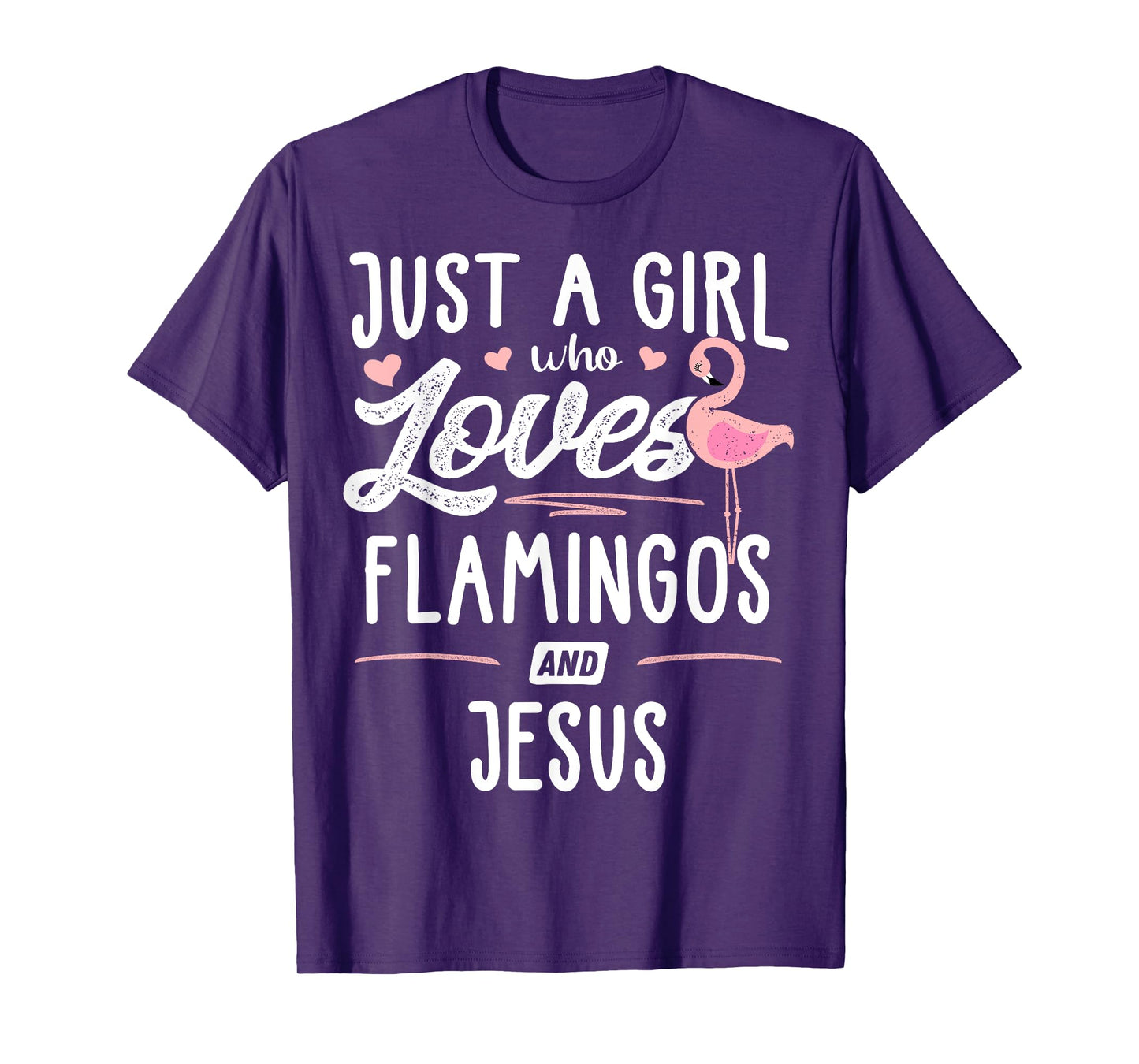 Just A Girl Who Loves Flamingos And Jesus Gift Flamingo T-Shirt