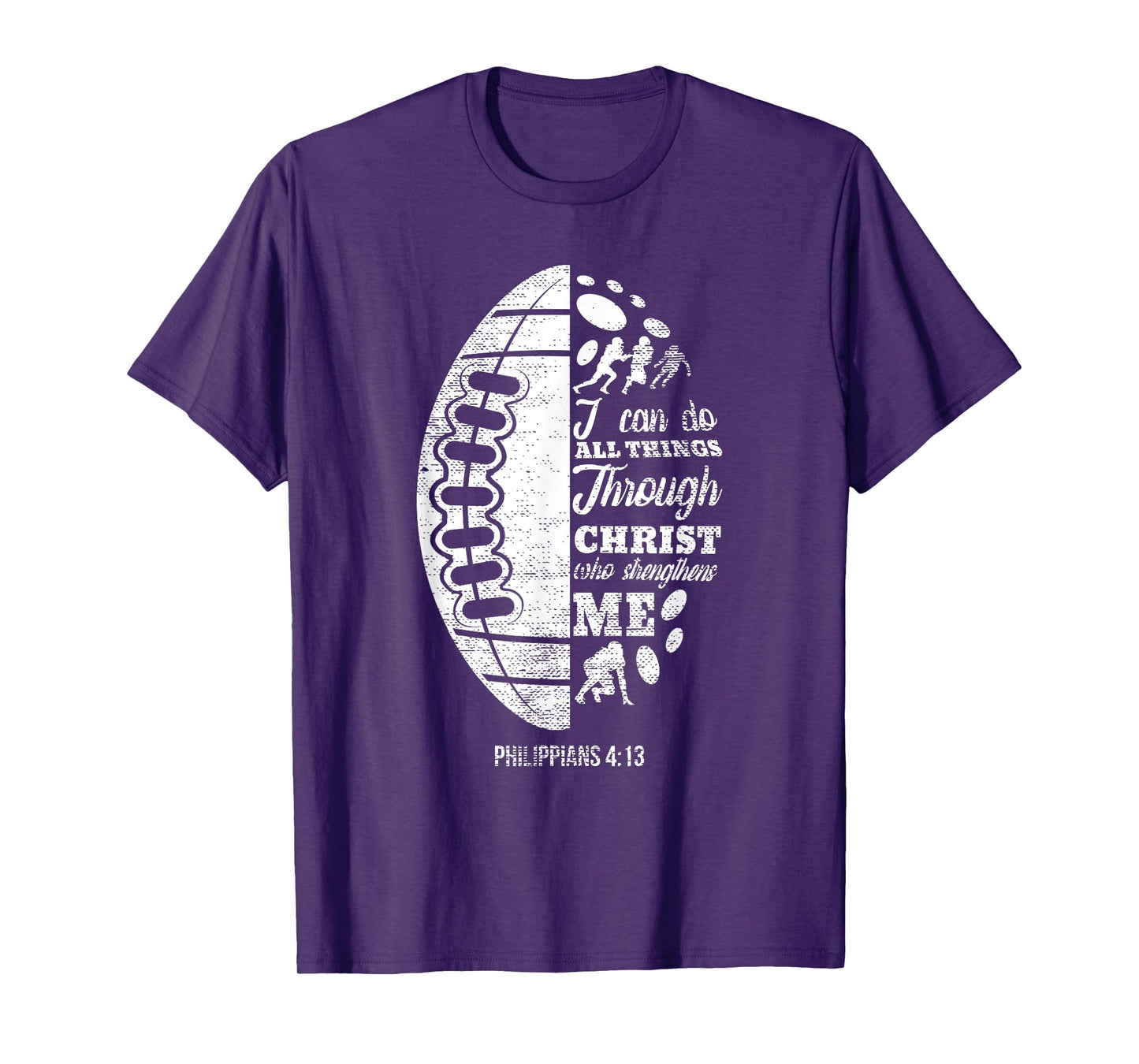 Philippians 4:13 Christian Football Funny Bible Verse Gift T-Shirt