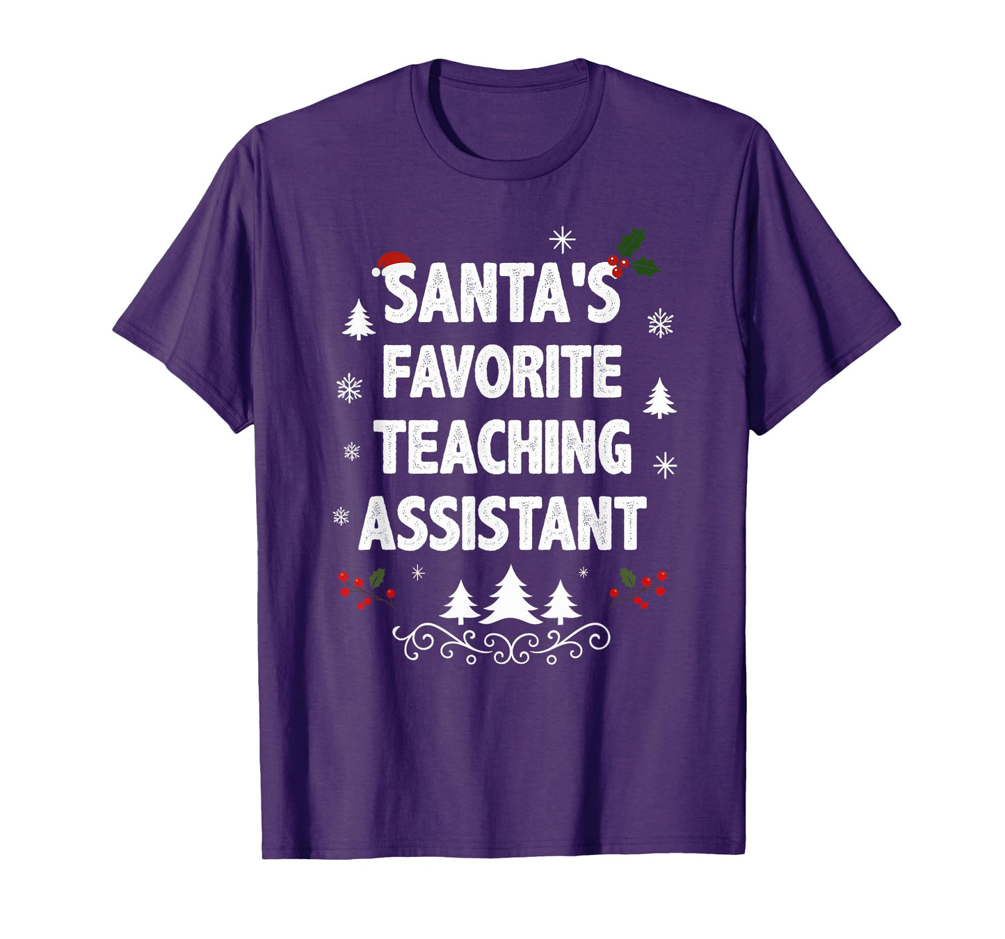 Santa's Favorite Teaching Assistant Funny Christmas Pajamas T-Shirt