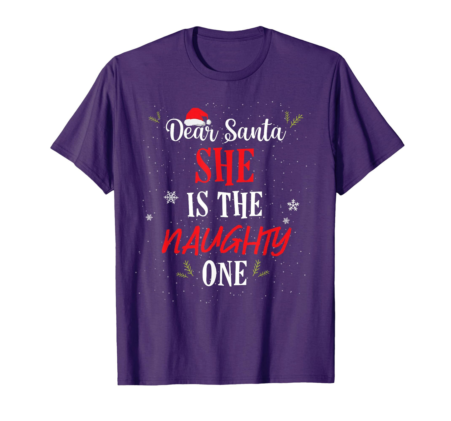 She's The Naughty One Christmas Matching Couple Boyfriend T-Shirt