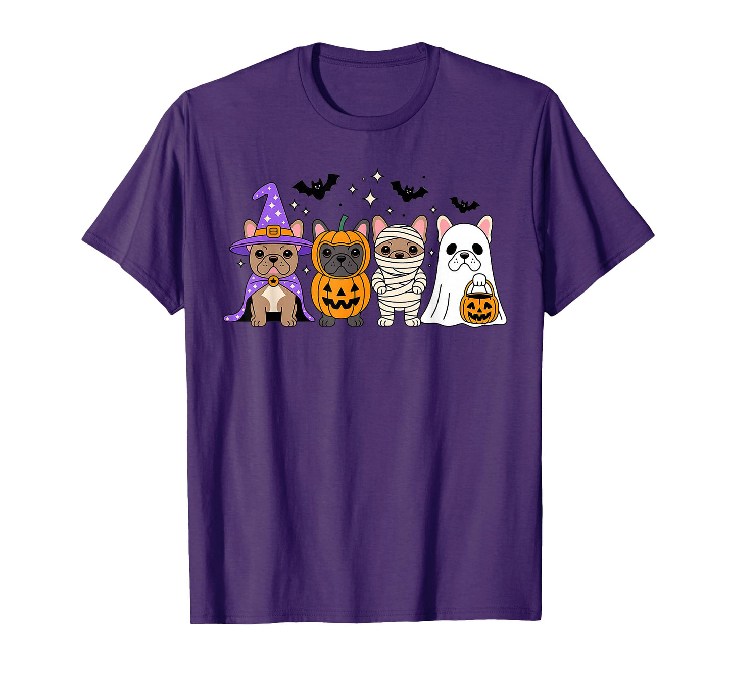 Funny French Bulldog Halloween Party Dogs Trick or Treat T-Shirt
