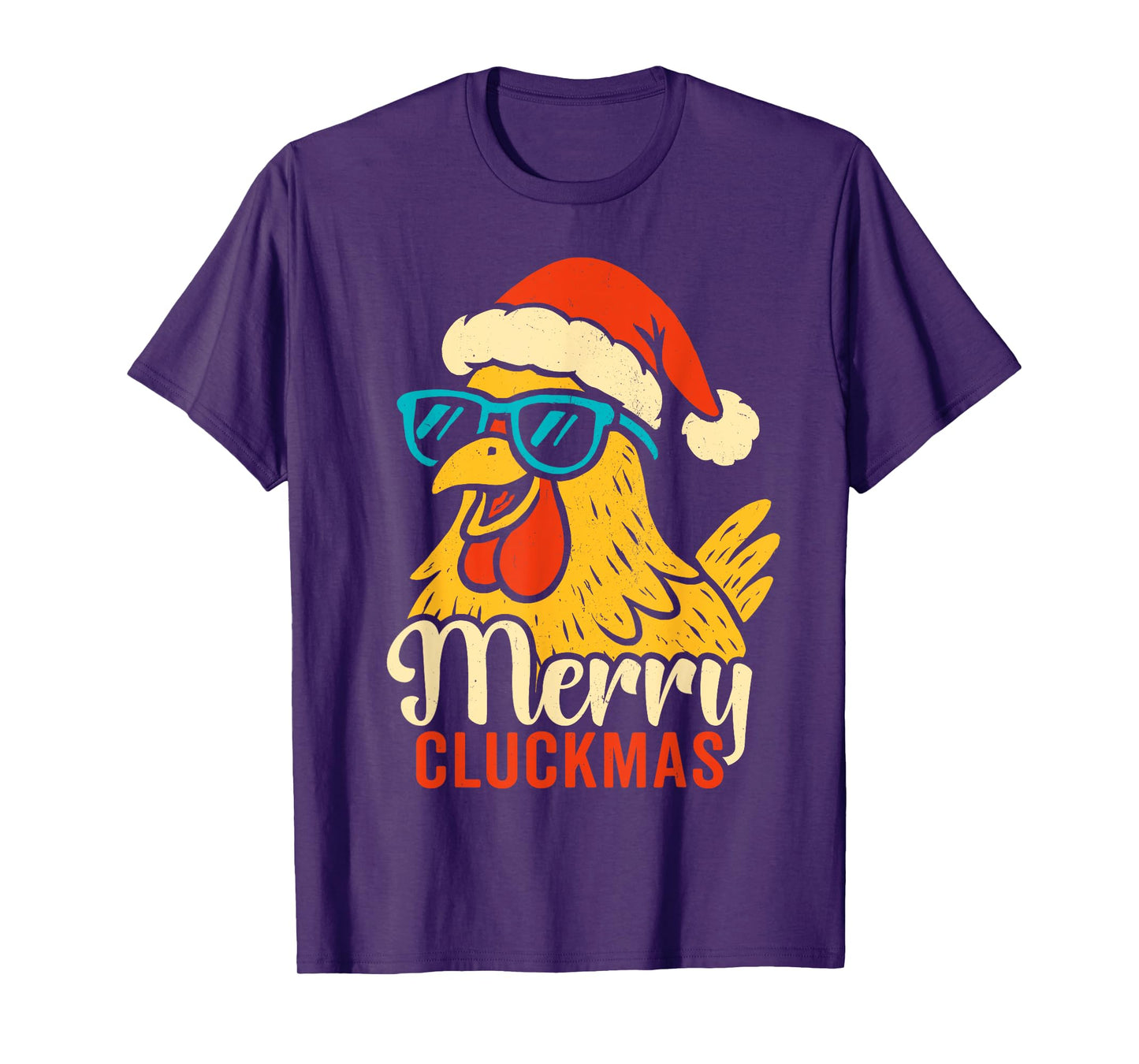 Merry Cluckmas, Cool Vintage Chicken Sunglasses Christmas T-Shirt