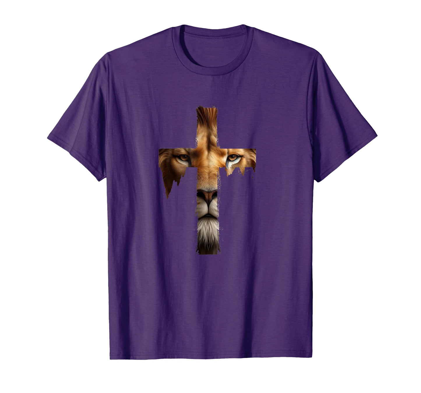 Vintage Jesus God Lion Cross Christian Faith Religion T-Shirt