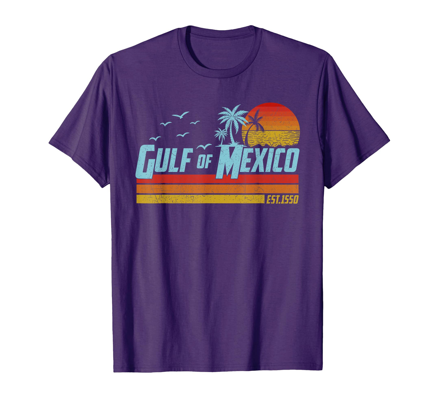 Gulf of Mexico Est 1550 Retro Vintage Beach T-Shirt