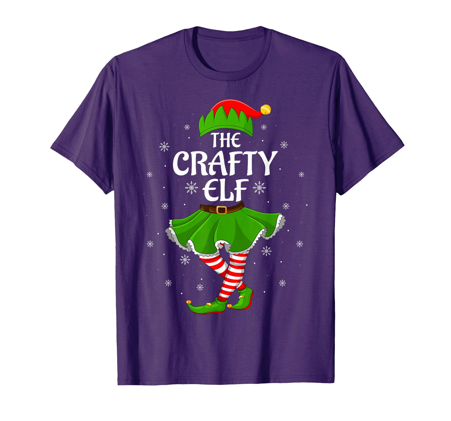 Crafty Elf Christmas Family Girls Women Elf Squad Xmas T-Shirt