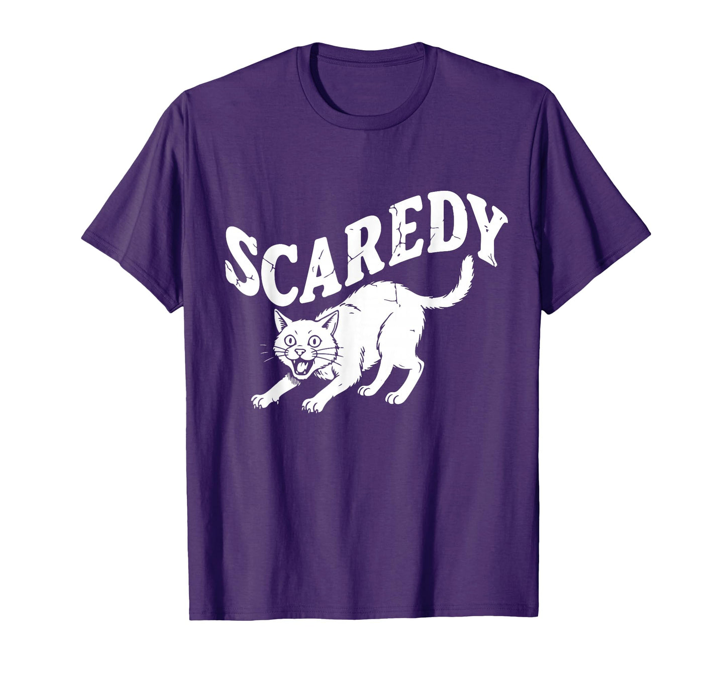 Spooky Scared Cat “Scaredy” Halloween Graphic Tee T-Shirt