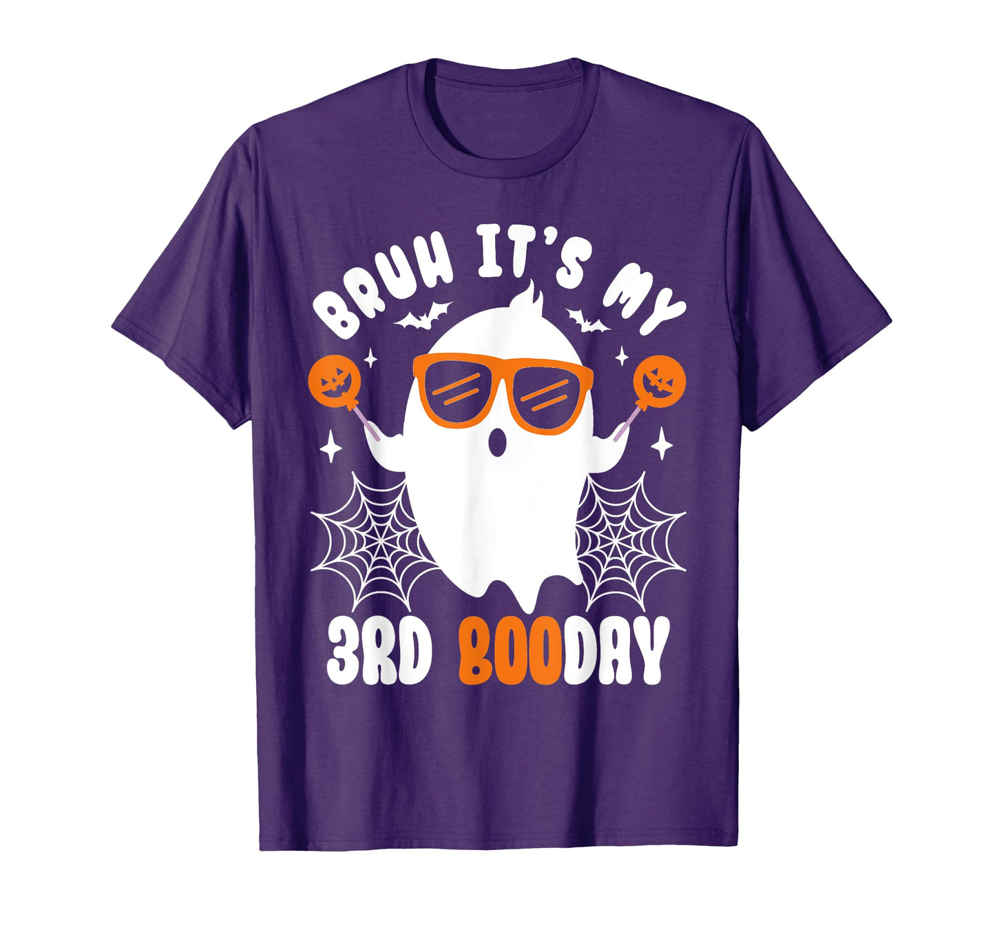 Bruh It's My 3rd Boo Day, Funny Halloween Ghost Boo Birthday T-Shirt