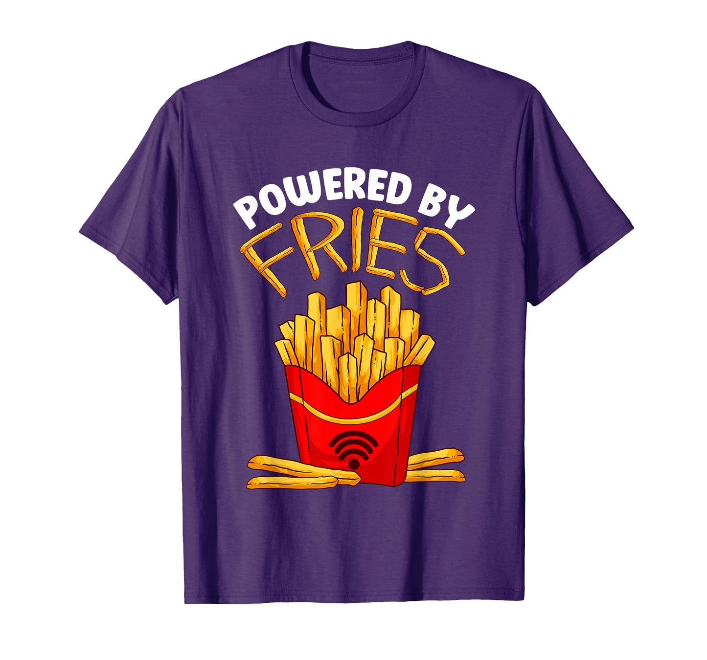 Powered By Fries Funny French Fry Fitness Trainer Gym Carbs T-Shirt