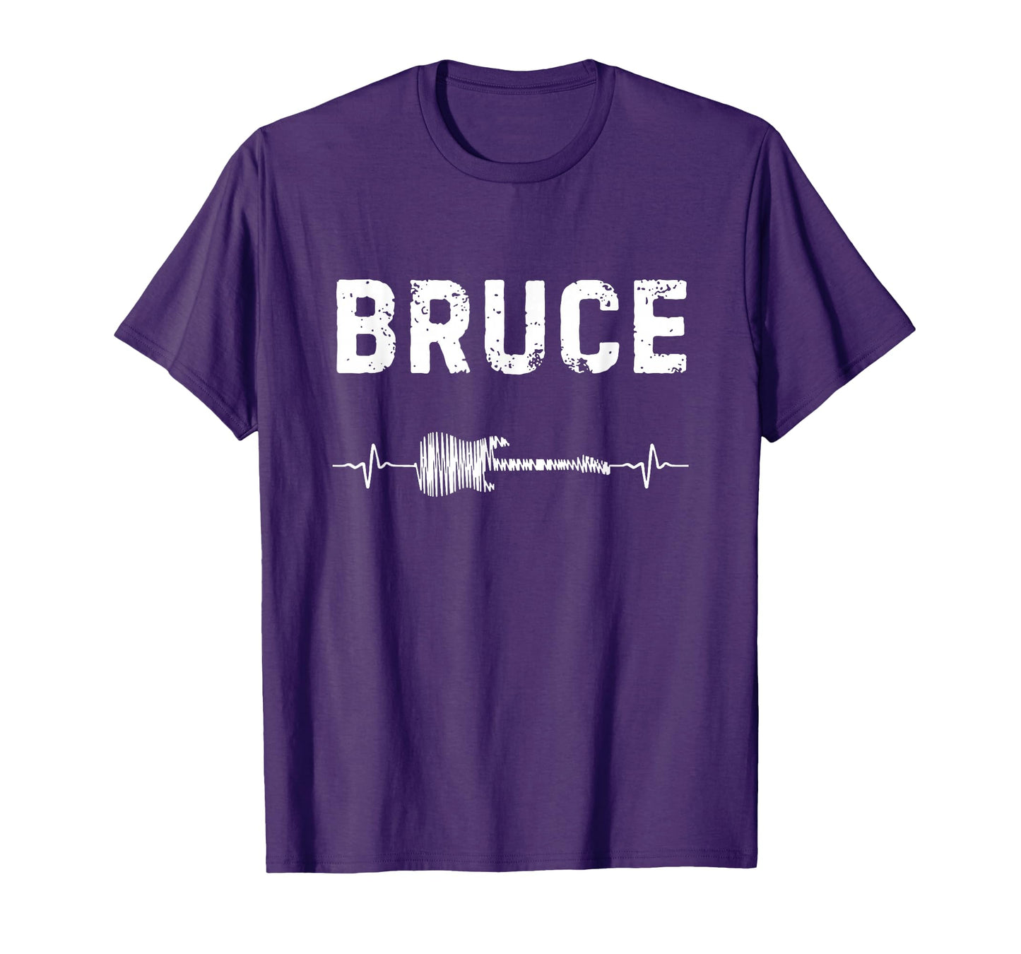 Bruce Guitar Heartbeat Music Guitarist Retro Vintage T-Shirt