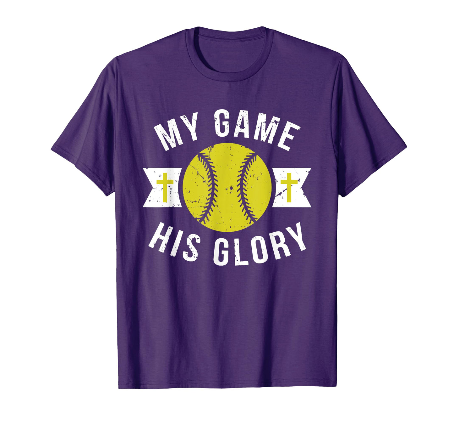Inspirational Christian Messages Softball Graphic With Cross T-Shirt