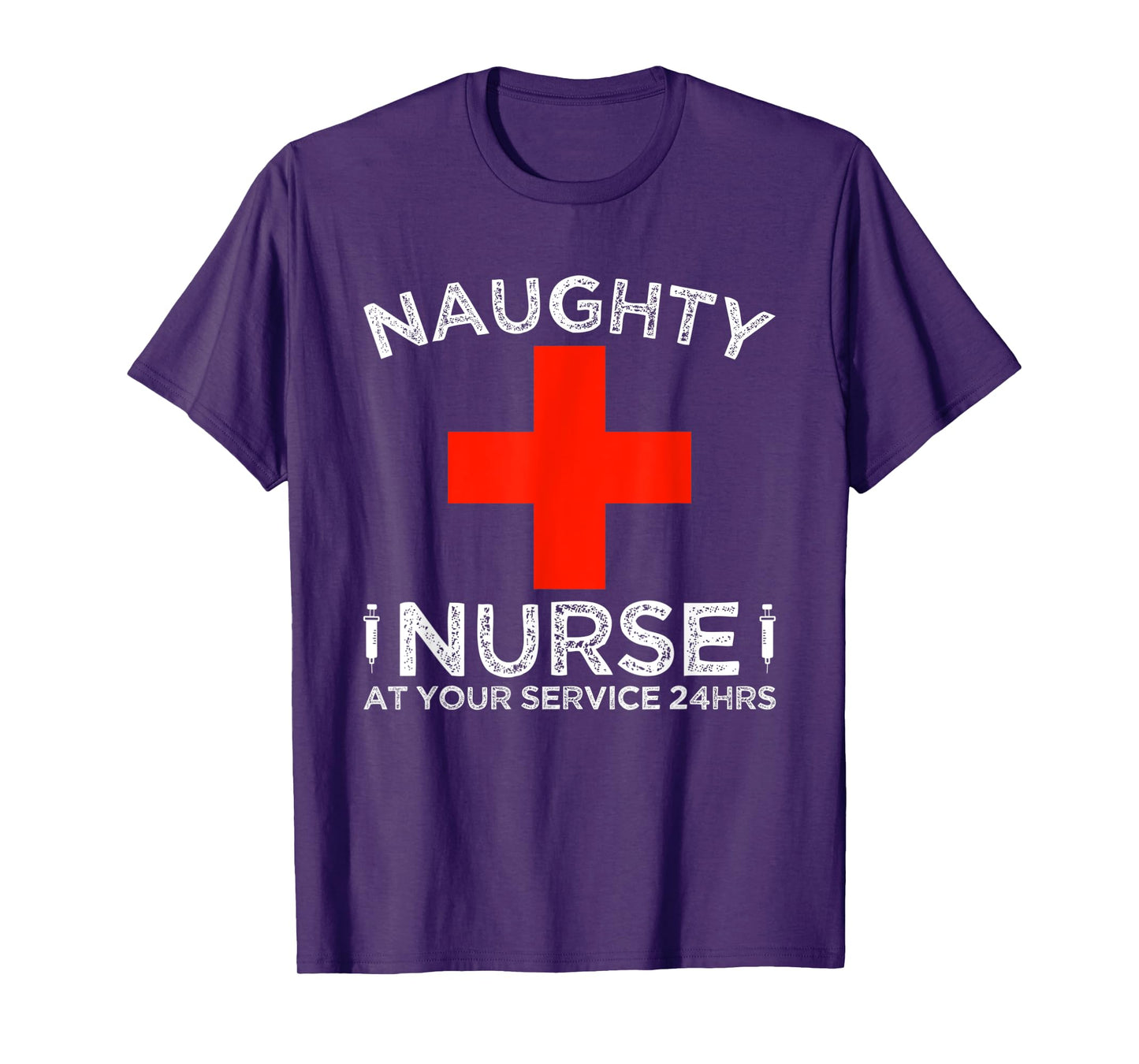 Naughty Nurse At Your Service 24 Hours Halloween Adult Joke T-Shirt
