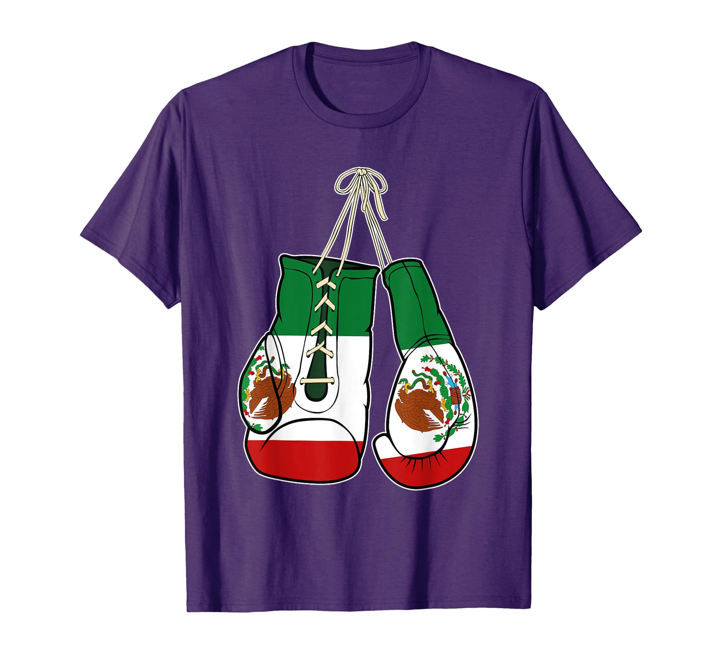 Boxing Gloves Mexico Flag Kickboxer Combat Fighter T-Shirt