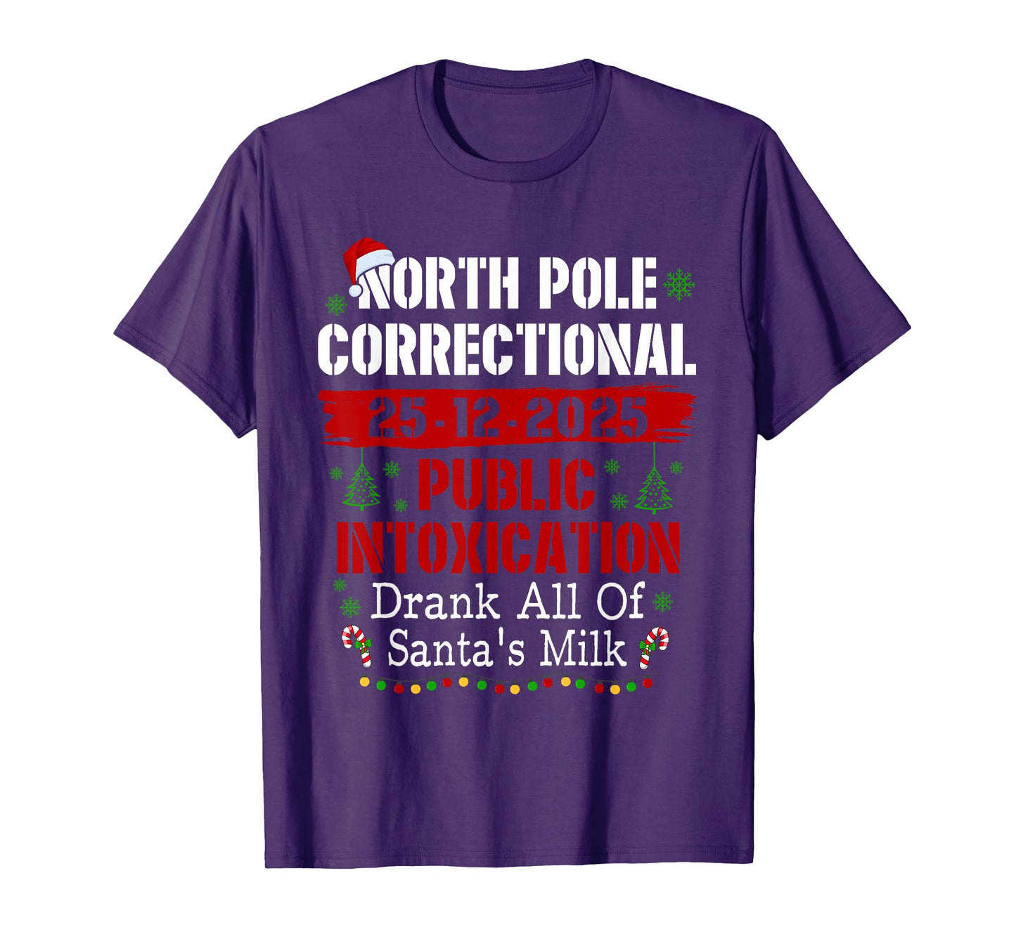 North Pole Correctional Public Intoxication Drank All Milk T-Shirt