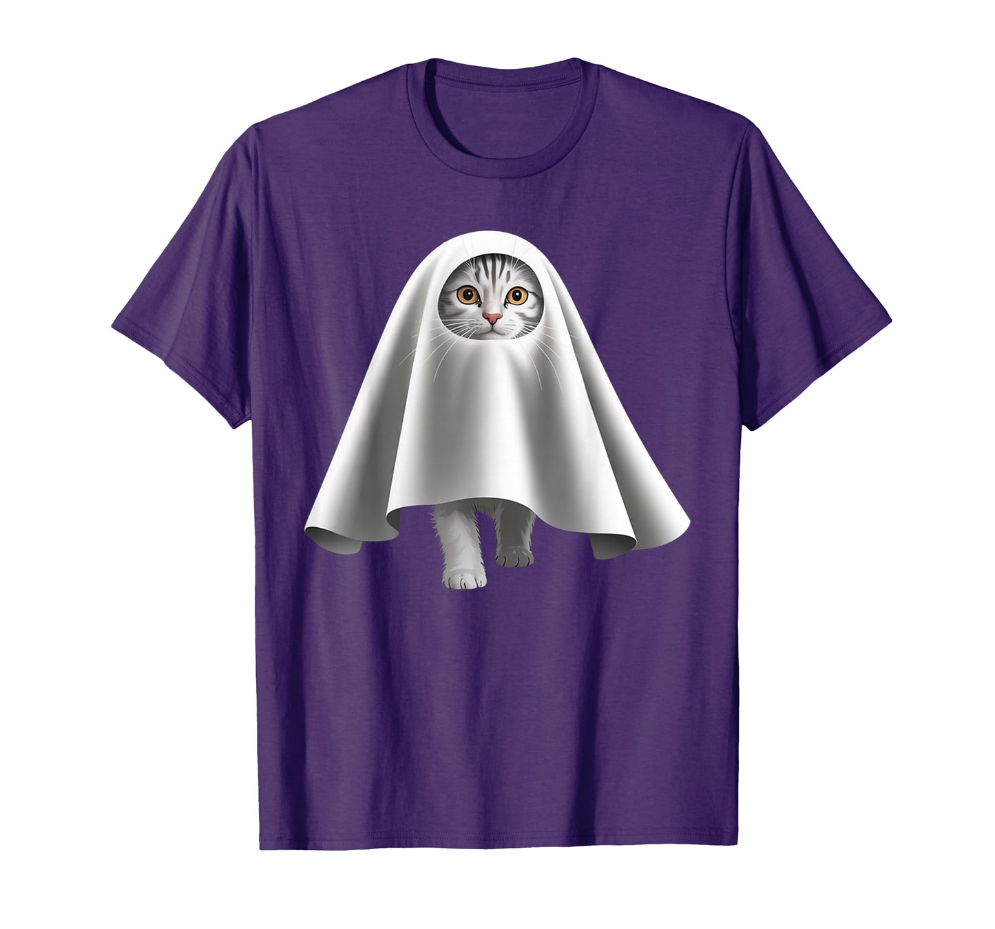 Ghost Cat Meme Funny Halloween Men Women Kids T-Shirt
