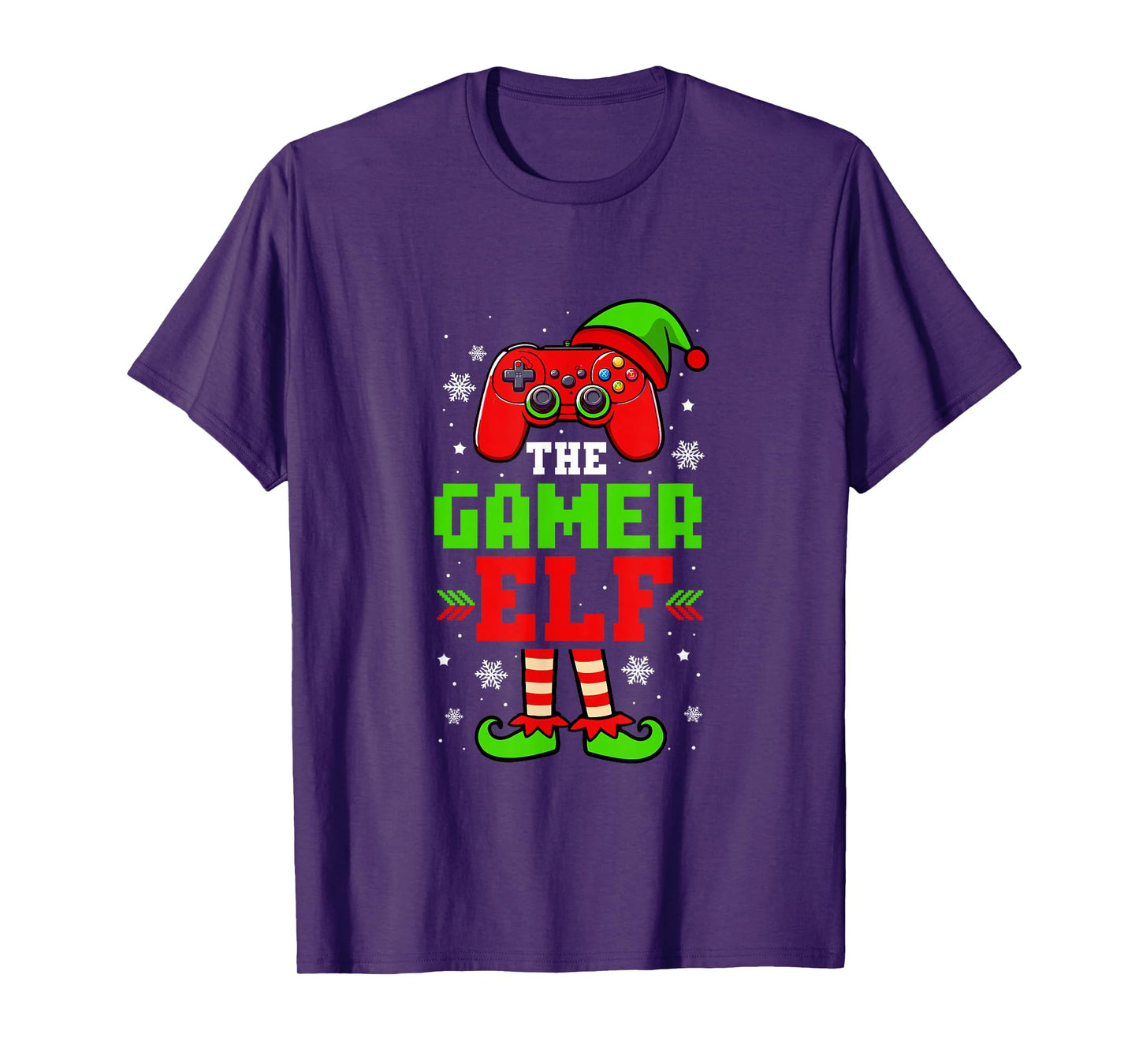 Gamer Elf Christmas Costume Game Controller Gamer Lover Kids T-Shirt