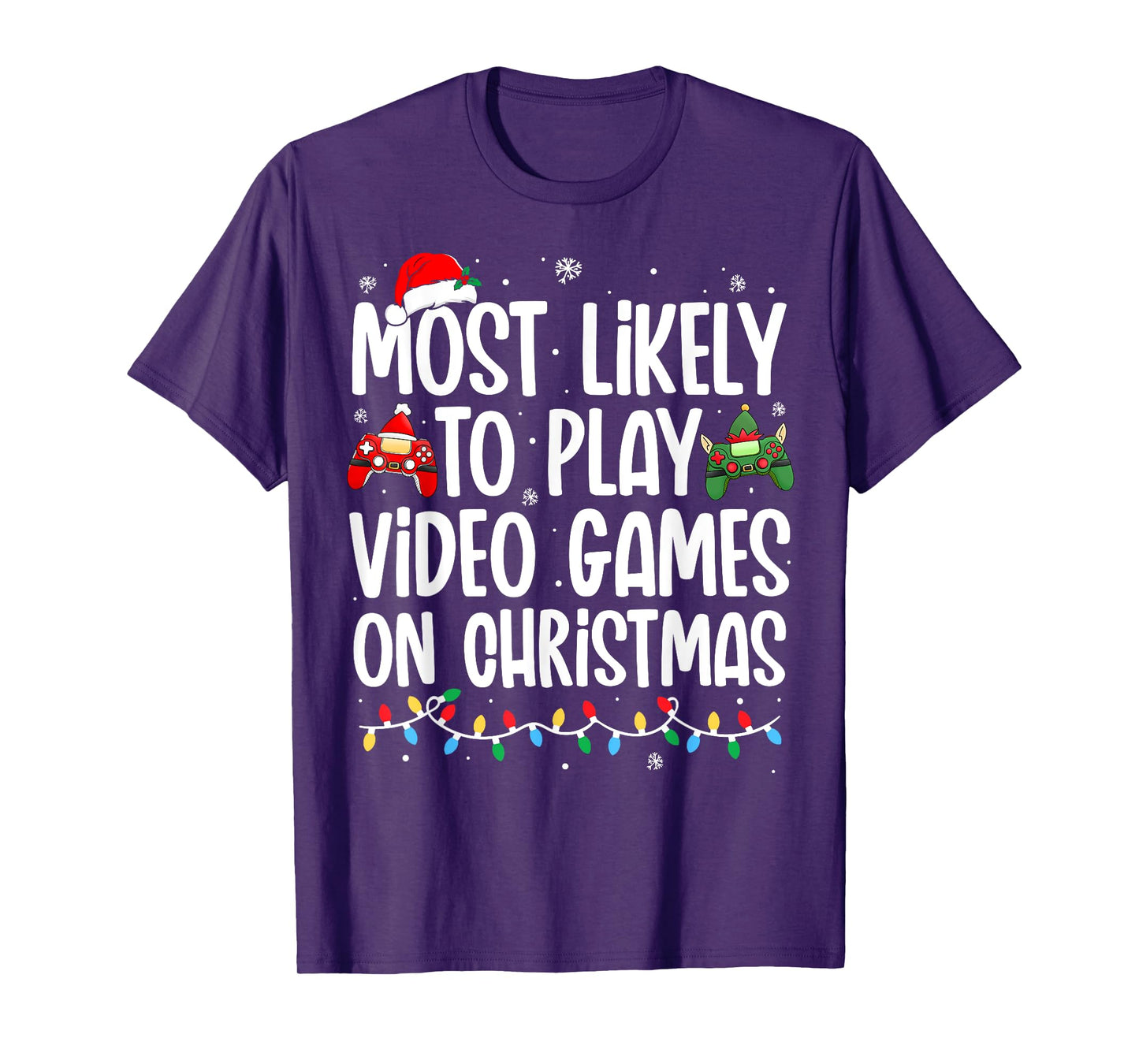 Most Likely To Play Video Games on Christmas Family Matching T-Shirt