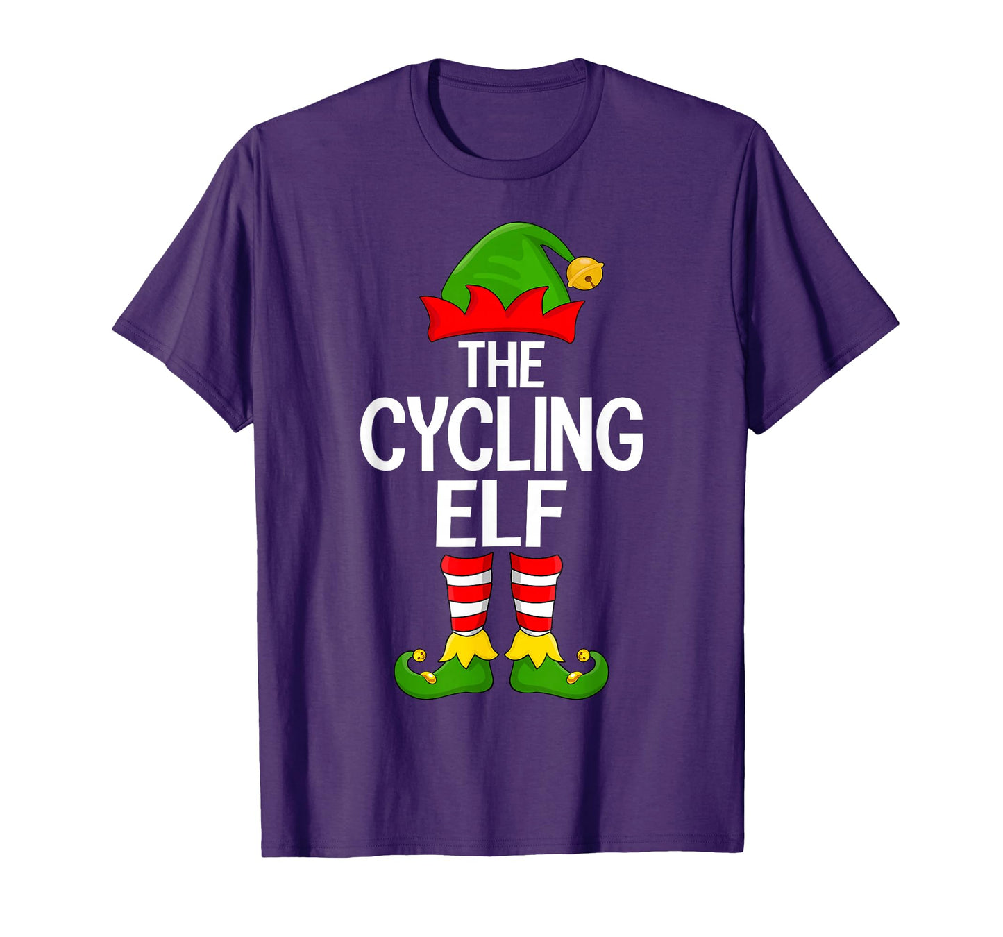 Cycling Elf Xmas Matching Family Elf Squad Christmas T-Shirt