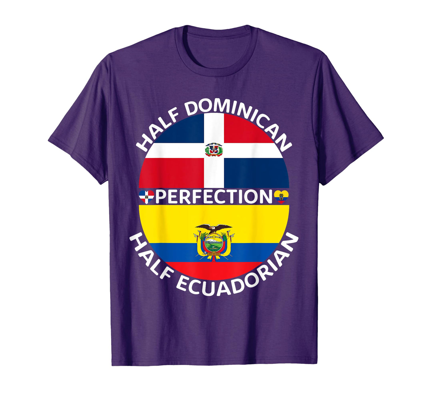Half Ecuadorian Half Dominican Republic Ecuador Flag Men T-Shirt