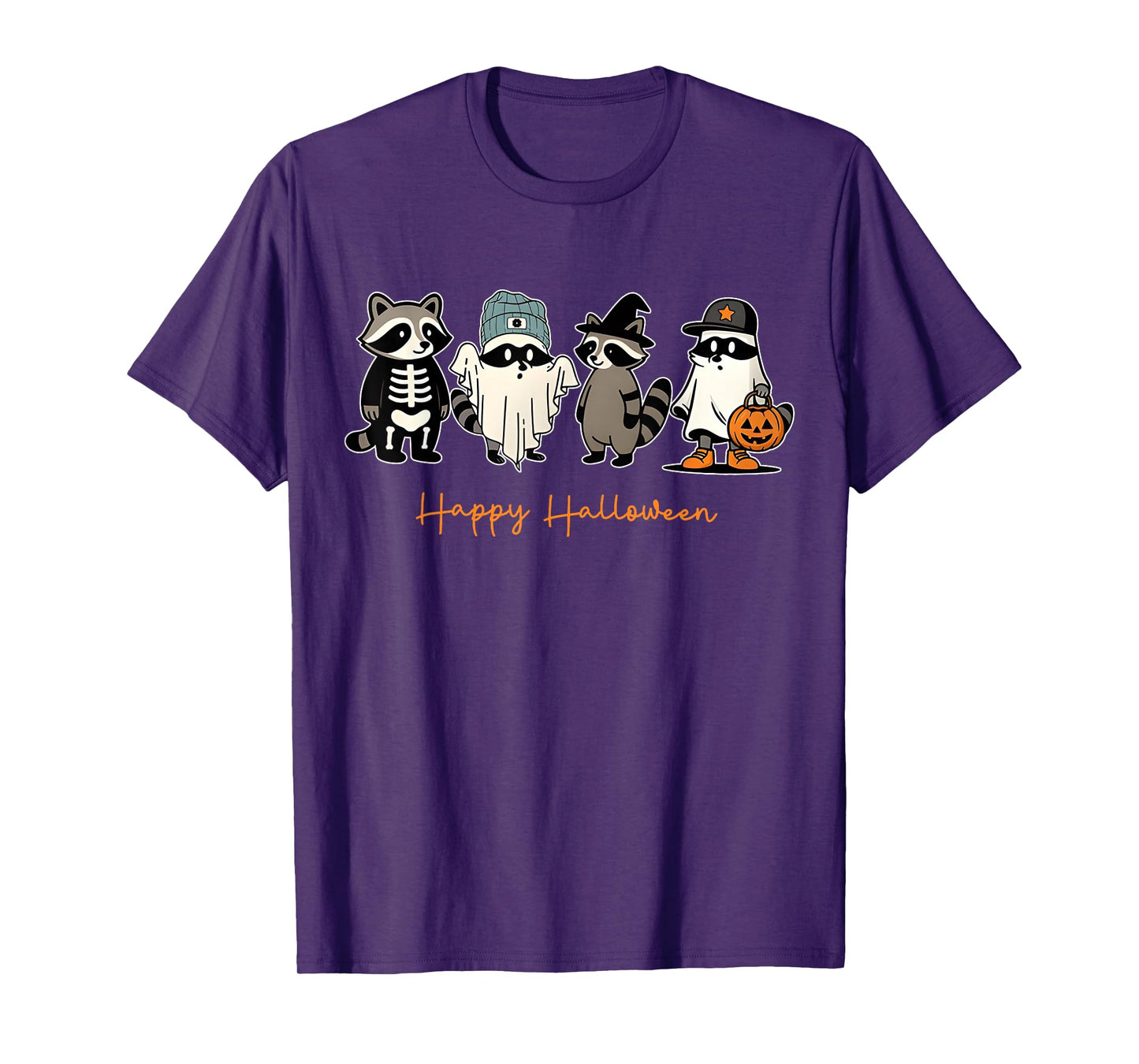 Funny Spooky Season Halloween Raccoon Meme Street Cats T-Shirt