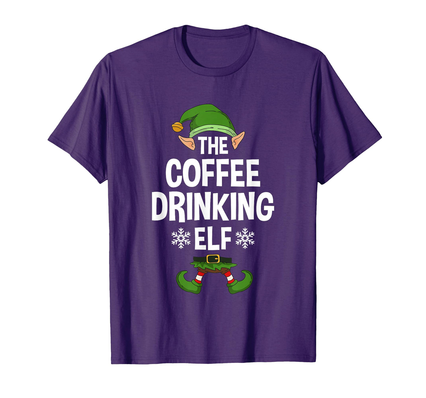 The Coffee Drinking Elf Party Family Group Matching X-Mas T-Shirt