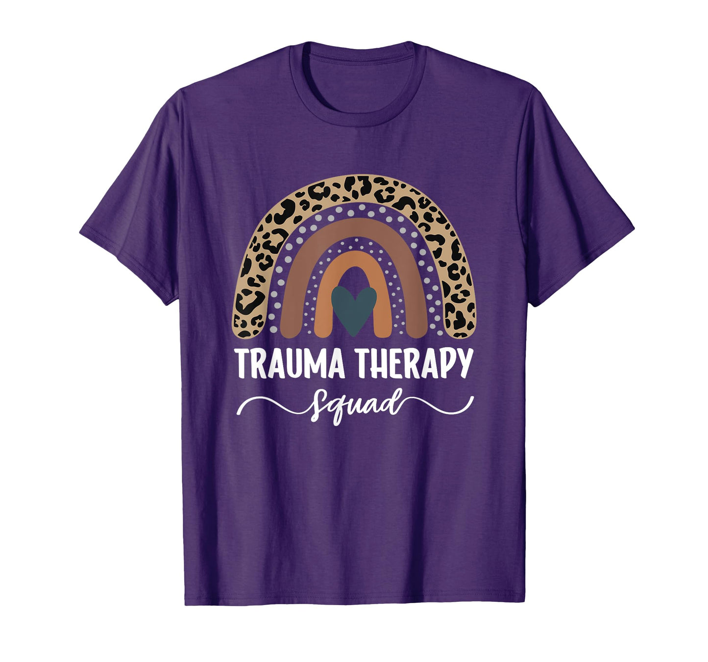 Trauma Therapy Squad, Leopard Rainbow Trauma Therapist T-Shirt
