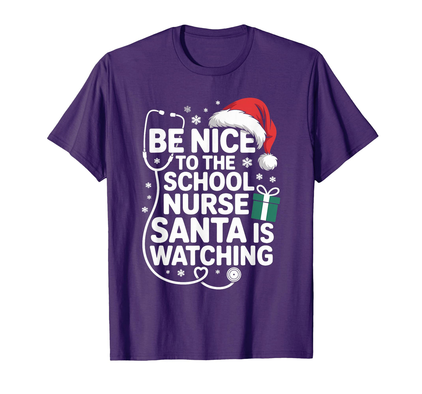 School Nurse Christmas Nursing Humor Xmas for Women T-Shirt