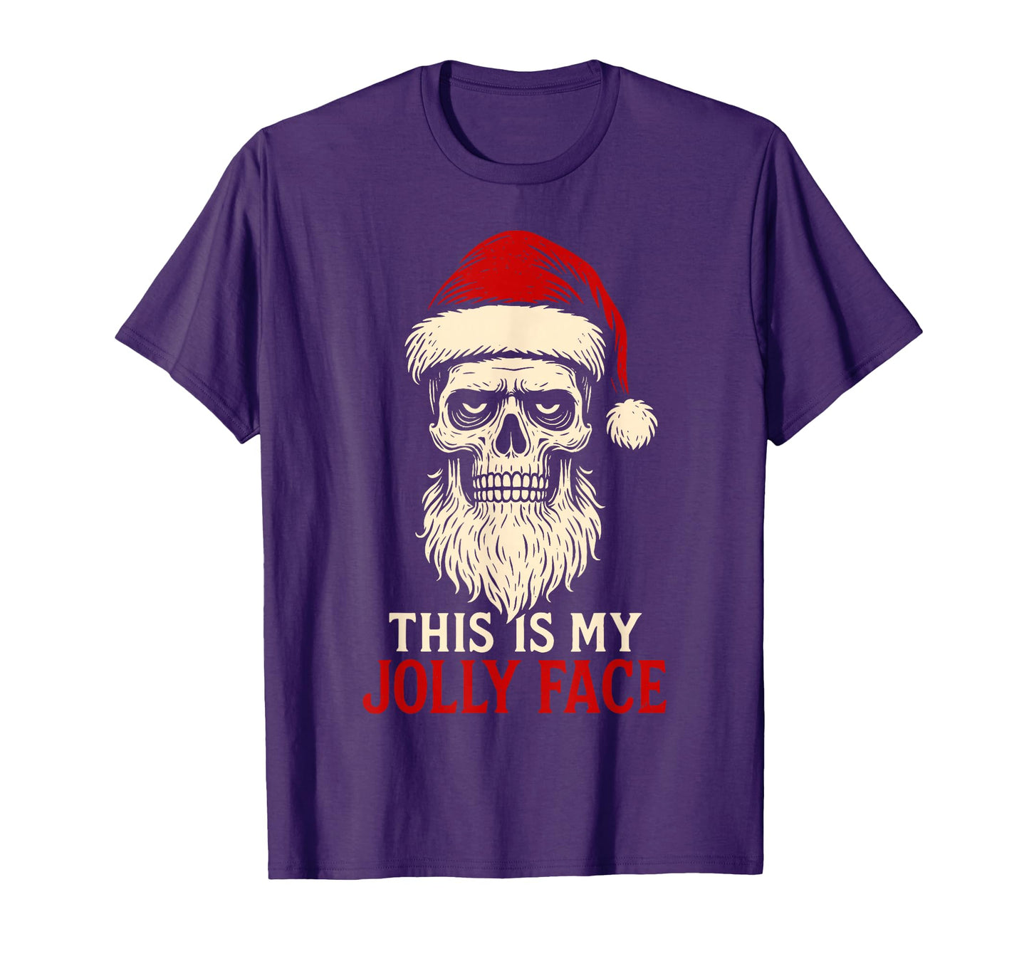 This is My Jolly Face Funny Skeleton Santa Goth Xmas T-Shirt