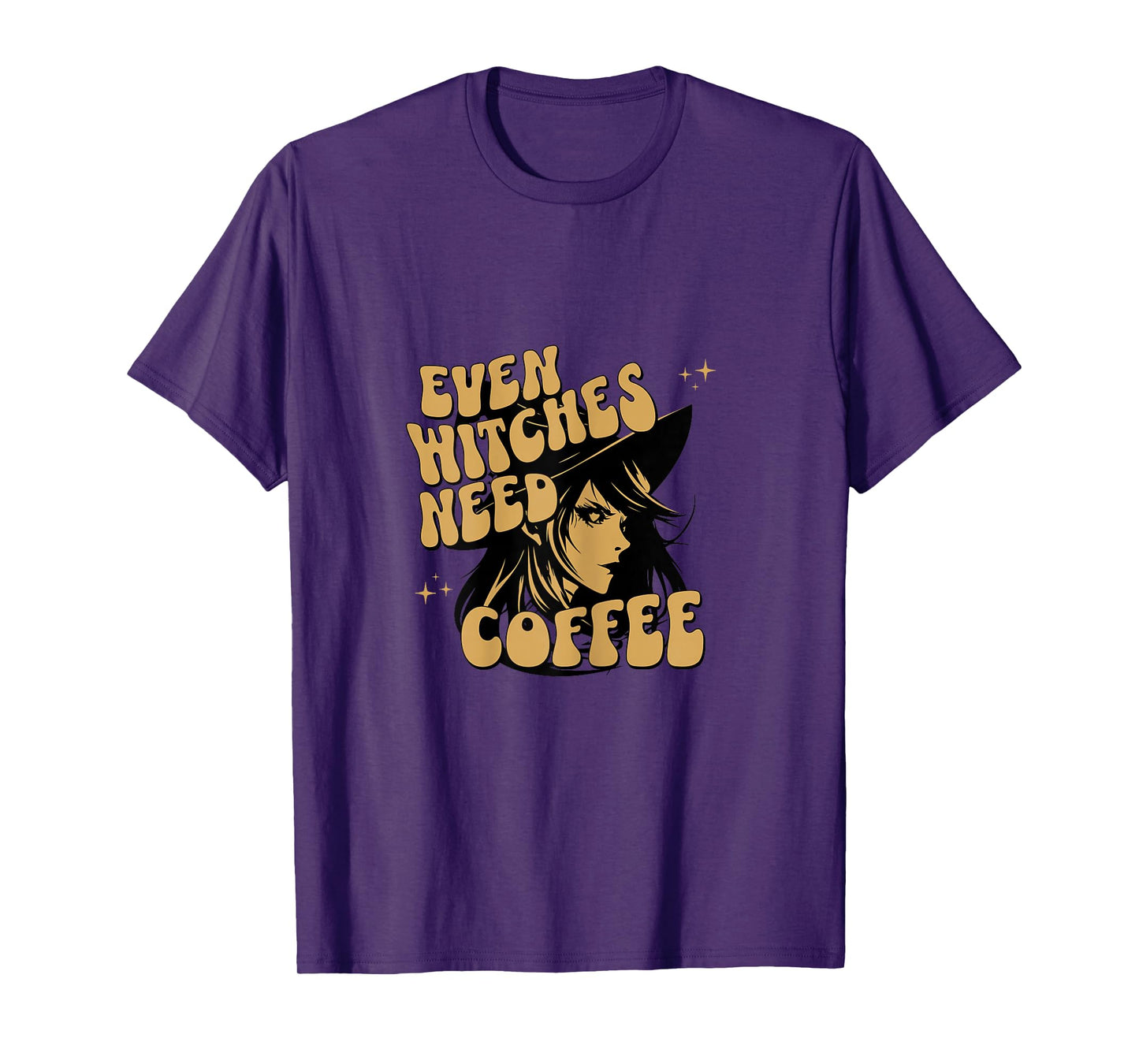 Even Witches Need Coffee Halloween Fun T-Shirt