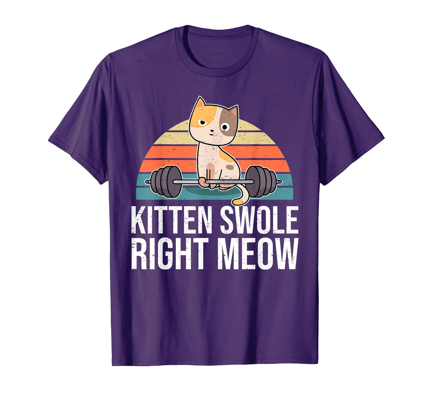 Funny Workout & Fitness Pun I Kitten Swole Right Meow T-Shirt