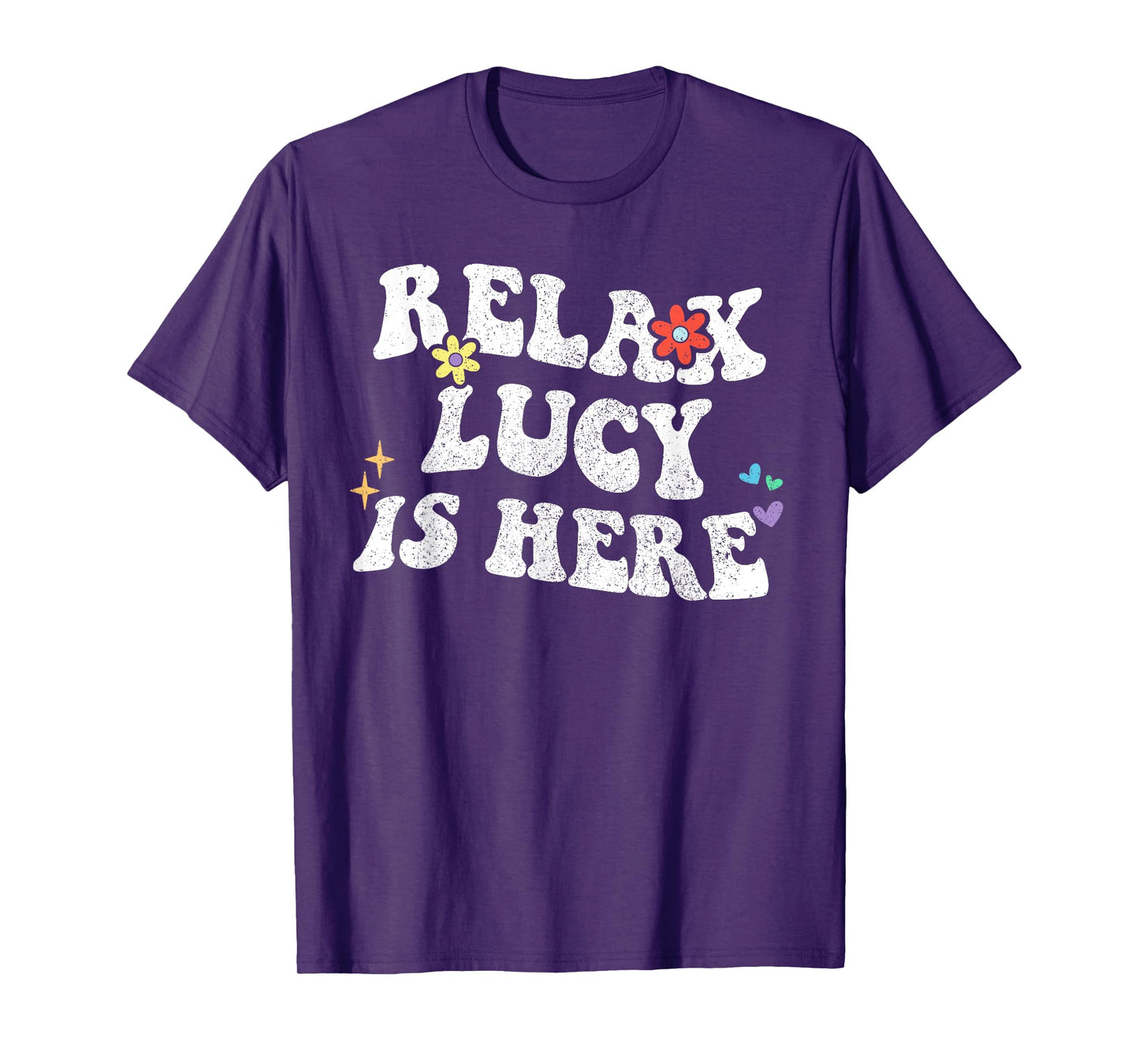 Retro Groovy Relax LUCY Is Here Funny Mother's Day Name T-Shirt