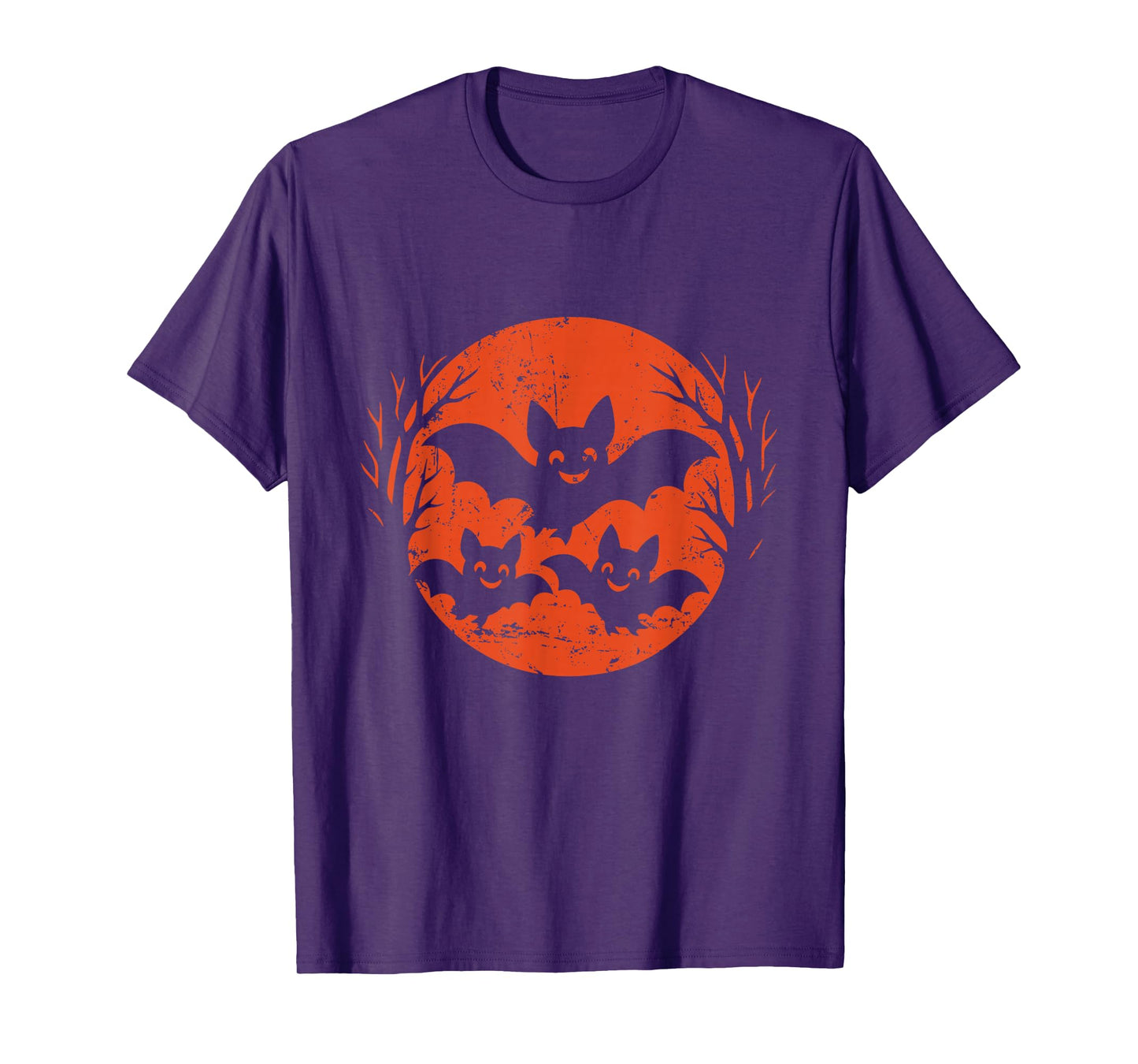 Smiling Bats Halloween Moon T-Shirt