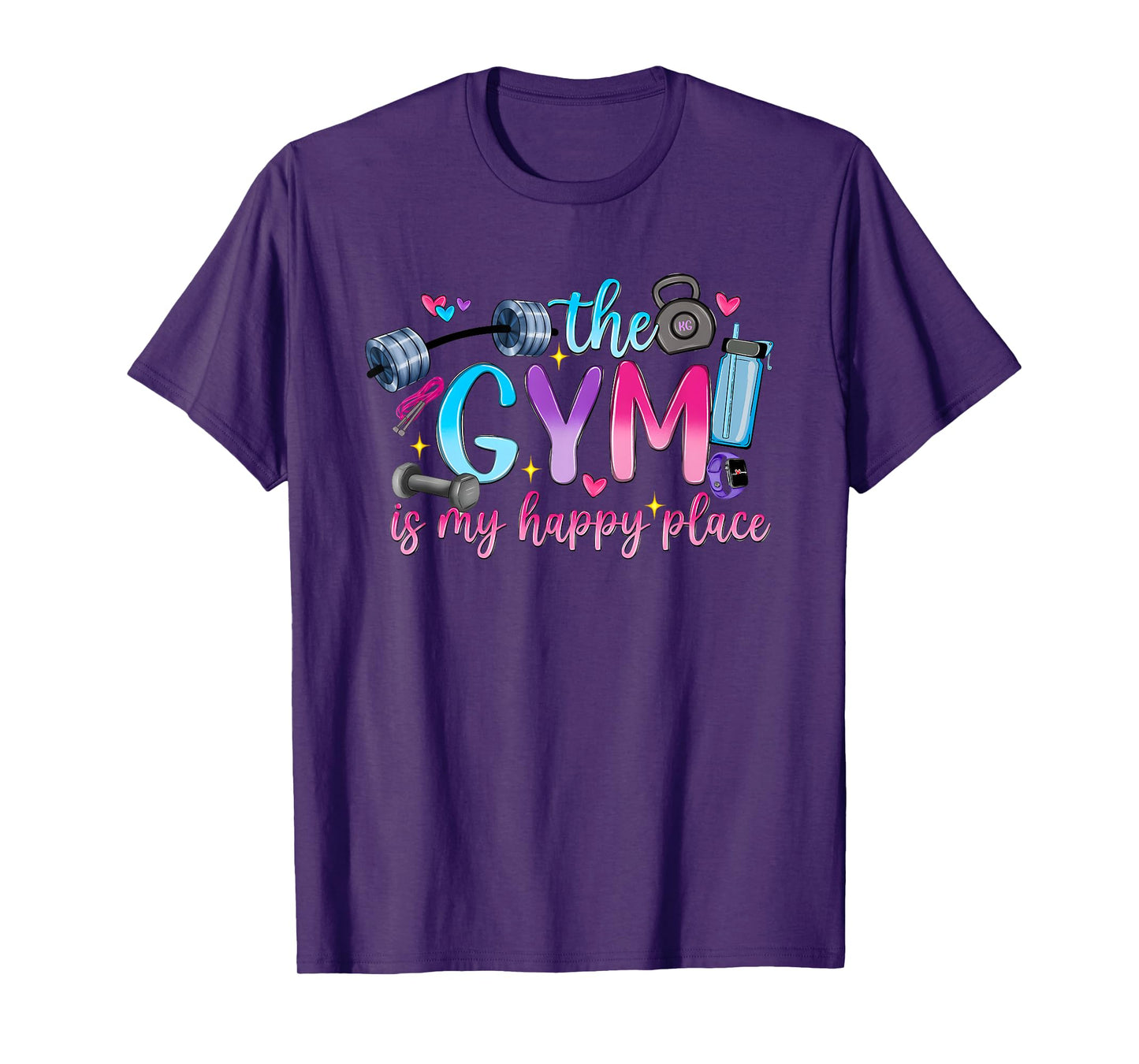 The Gym Is My Happy Place Fitness Gym Love T-Shirt