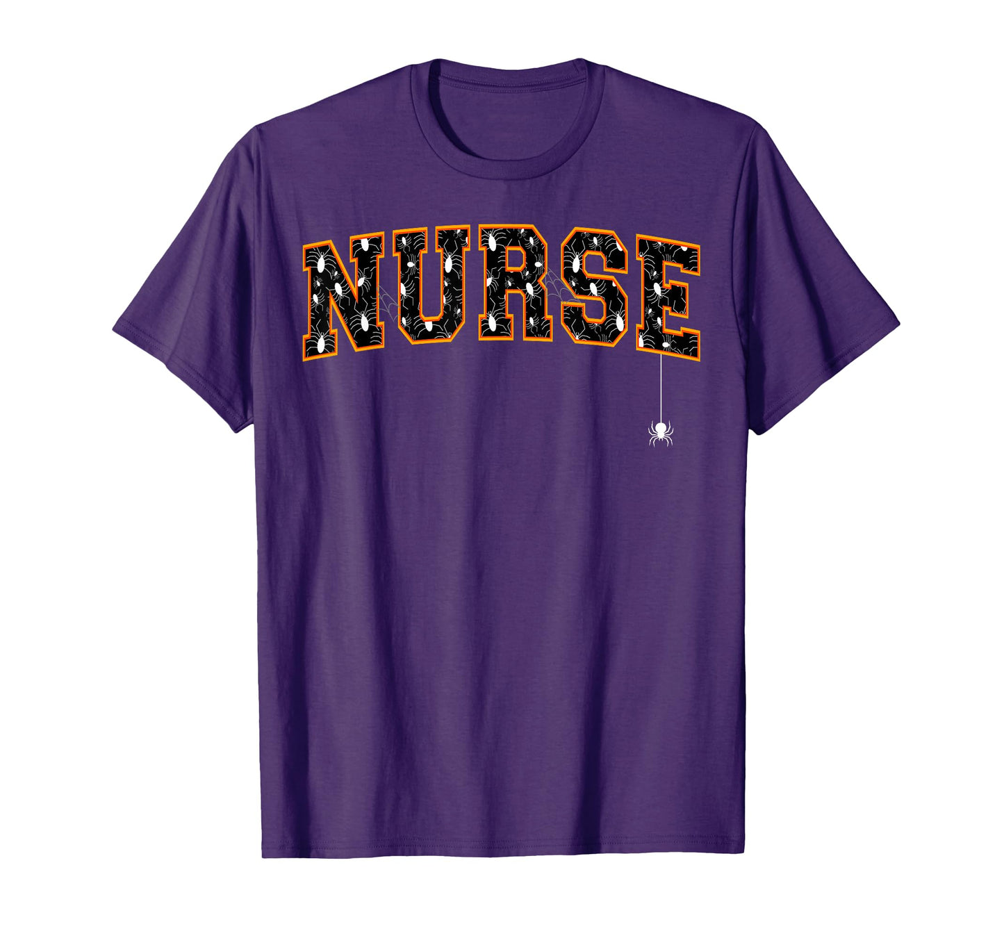 Nurse Cute Halloween Spiders Varsity Letters T-Shirt