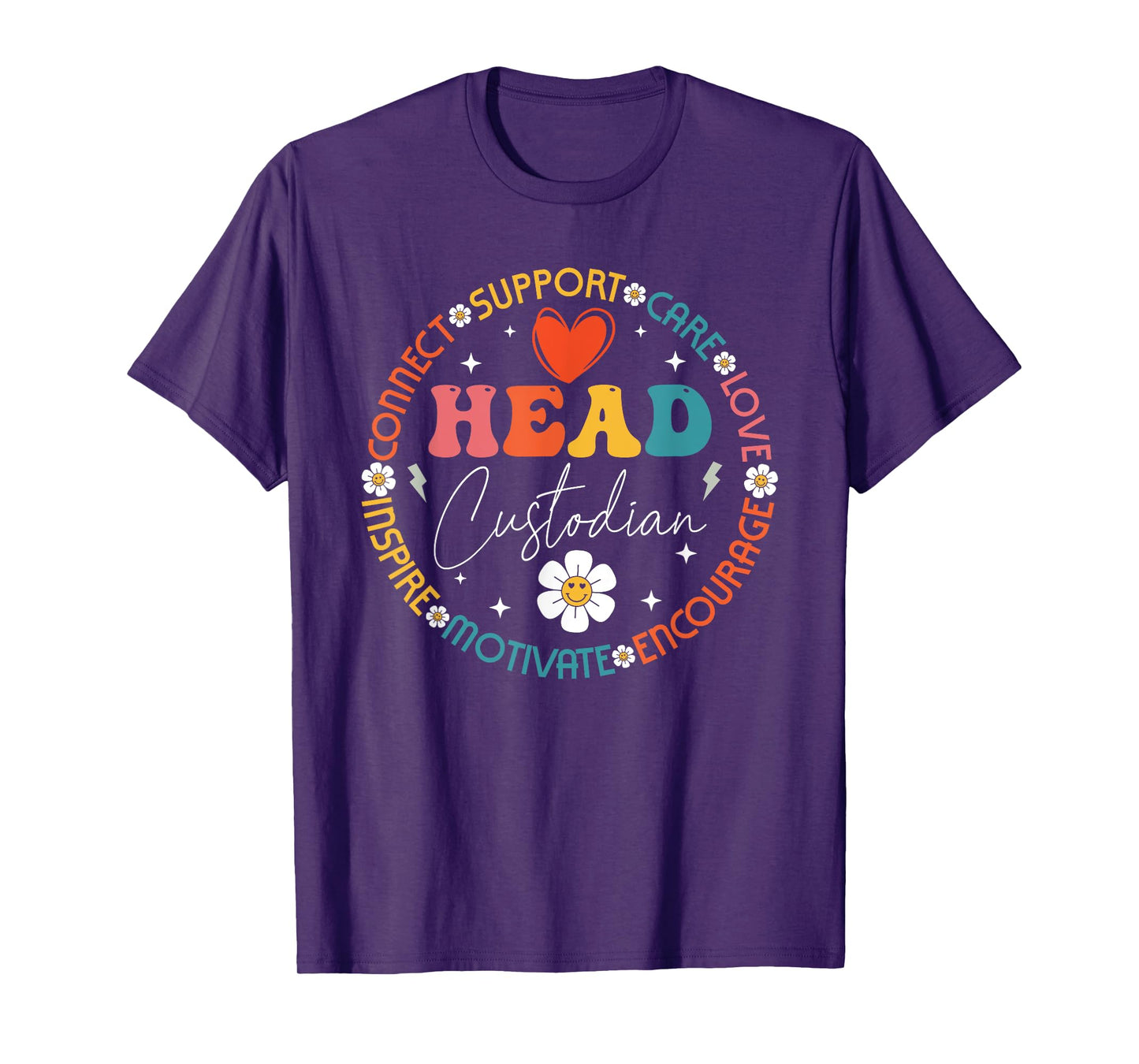 Head Custodian Appreciation Week Back to School Retro Groovy T-Shirt