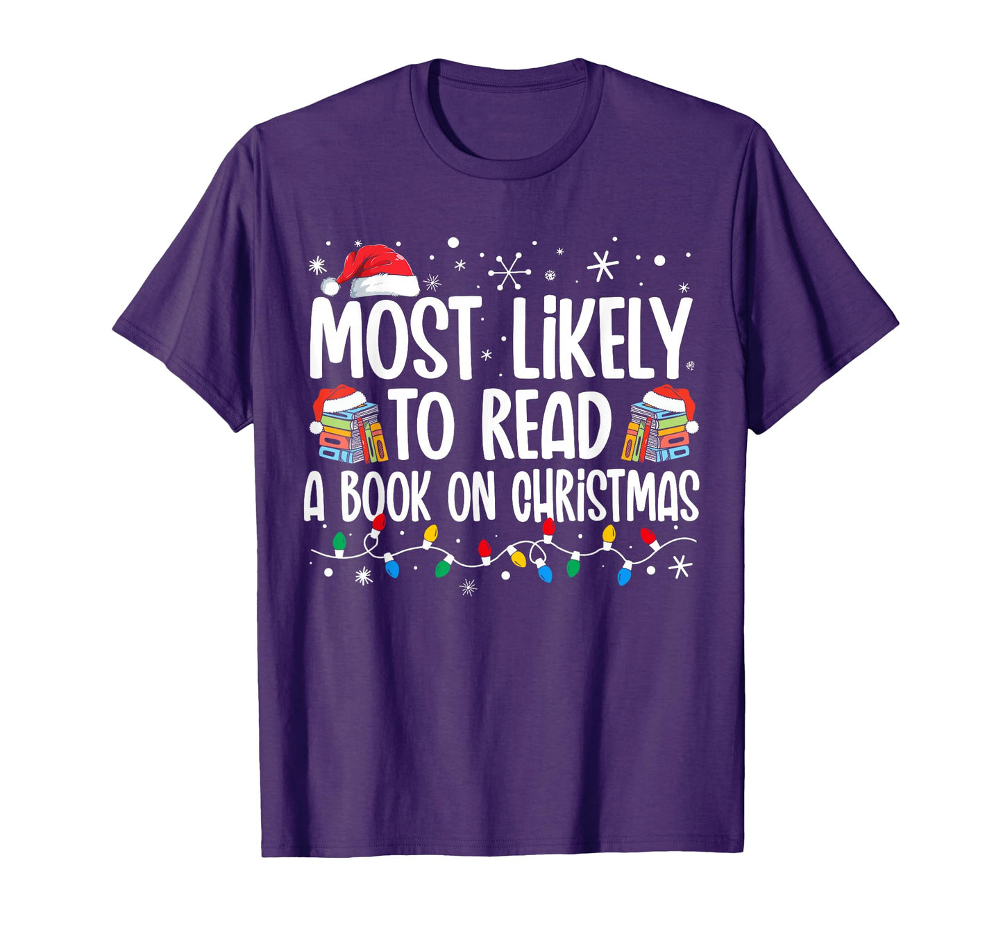 Most Likely To Read A Book On Christmas Matching Family T-Shirt