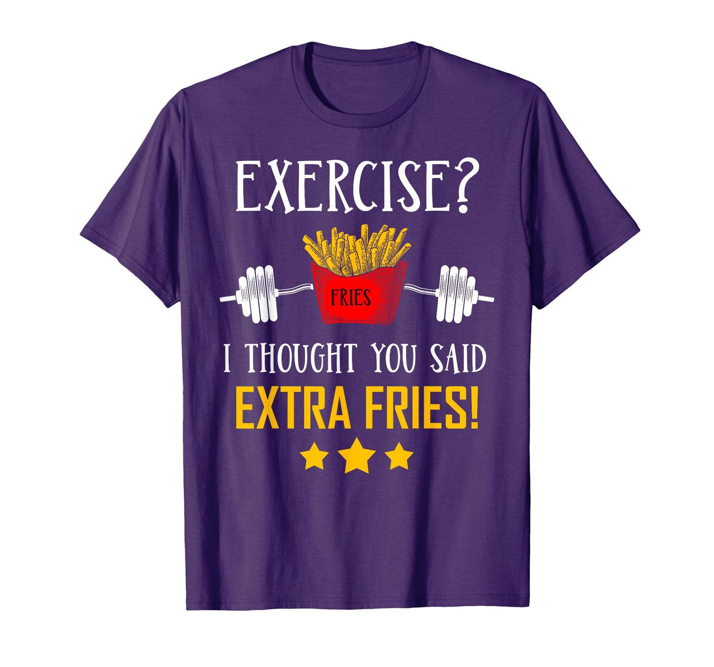 Extra Fries Clothing Apparel Novelty Gift Black Unisex Modern Letter Print T-Shirt