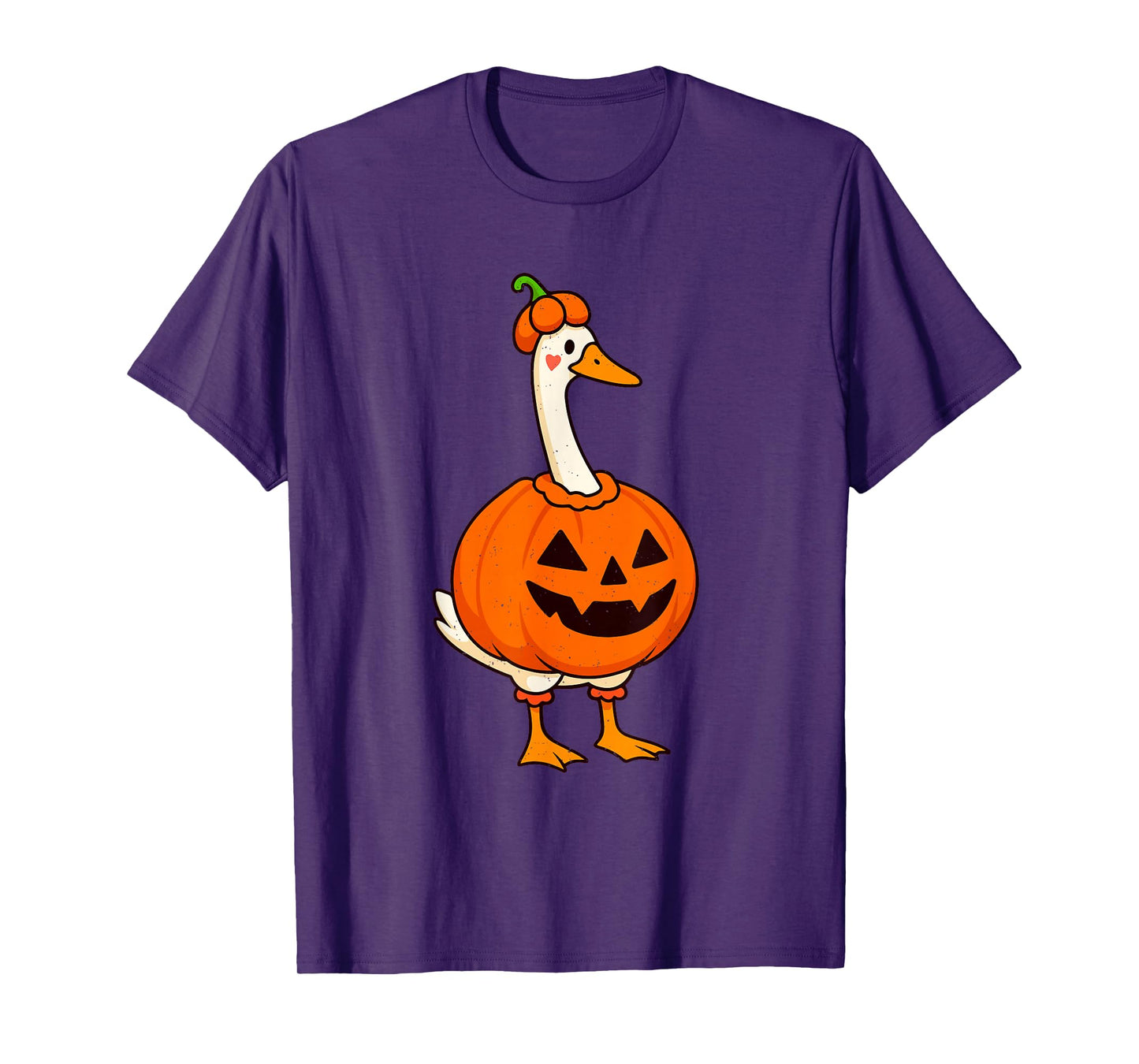 Pumpkin Duck Halloween Funny Farm Animal Jack O Lantern T-Shirt