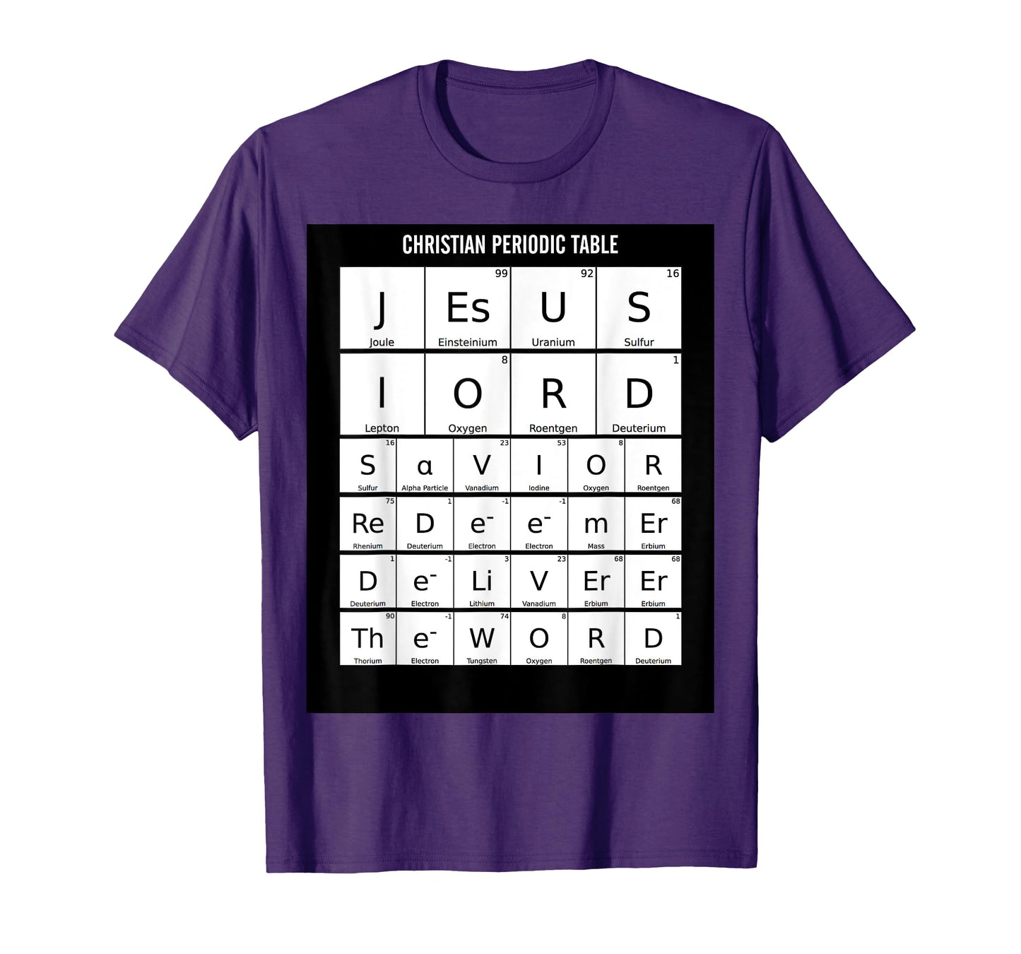 Periodic Table Christian Jesus Elements Science Nerd T-Shirt