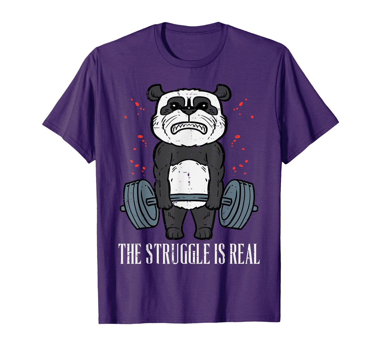 Gym Panda Deadlift Struggle Real Workout Exercise Women Men T-Shirt