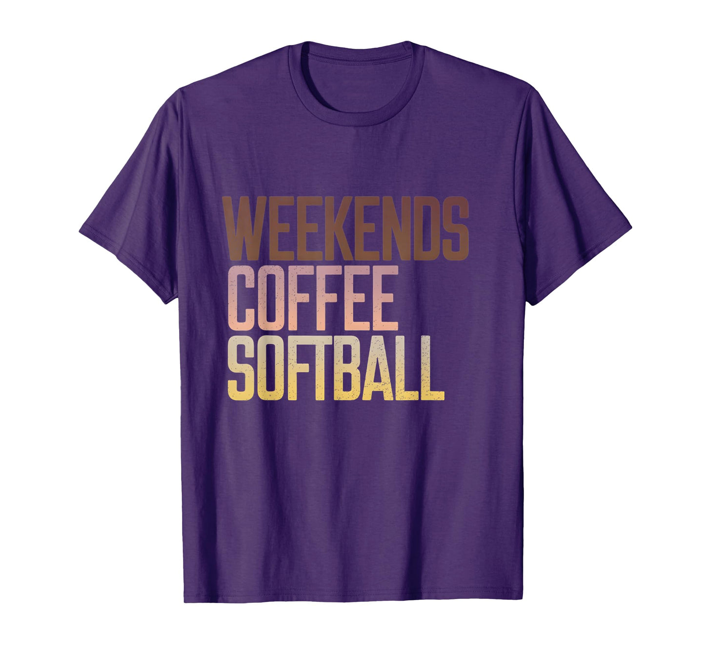 Retro Weekends Coffee And Softball Funny Softball Mama T-Shirt