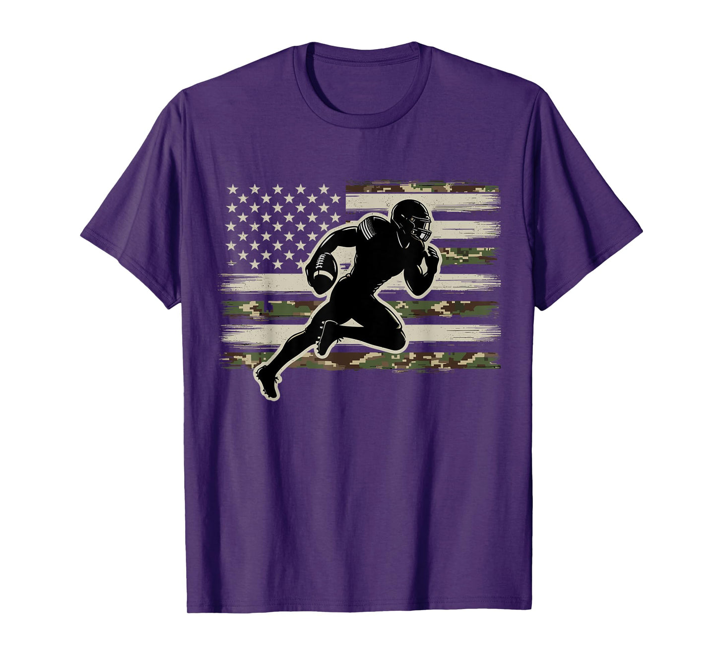 Football Camo US Flag American Football Player T-Shirt