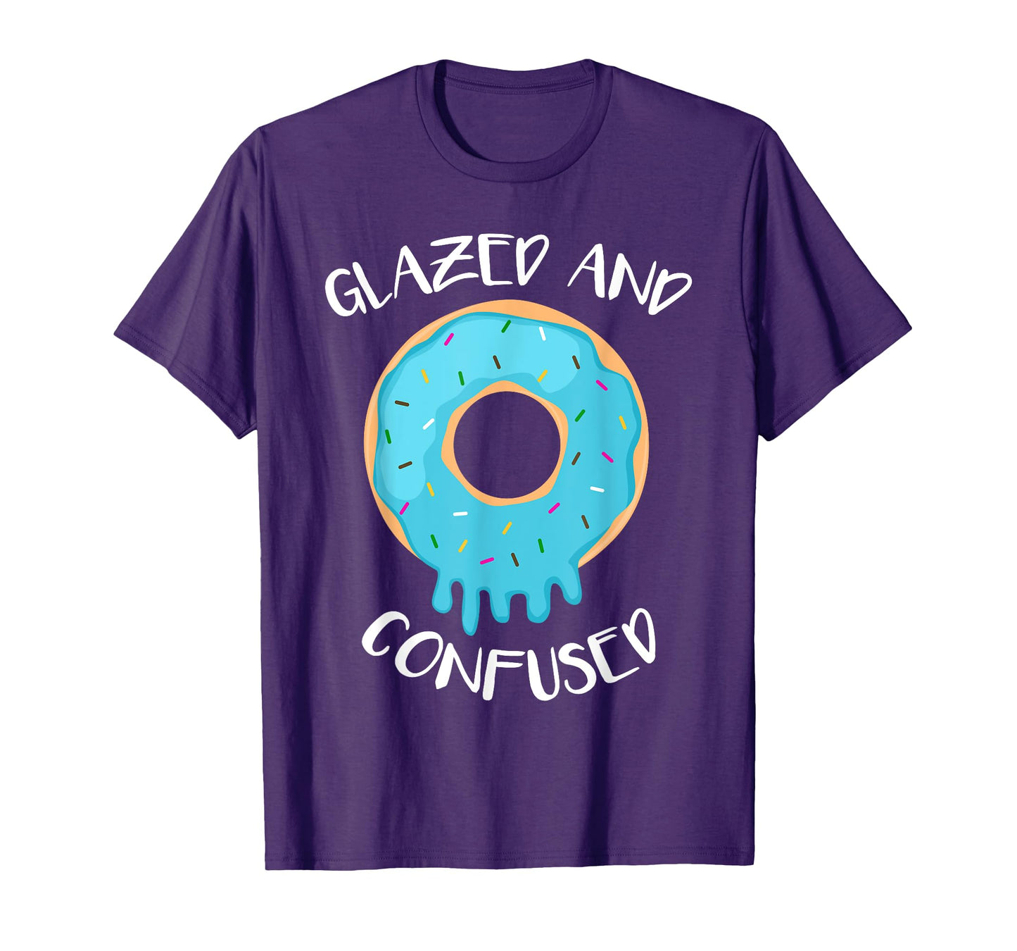Funny Donut Shirt Glazed And Confused Womens Tee T-Shirt